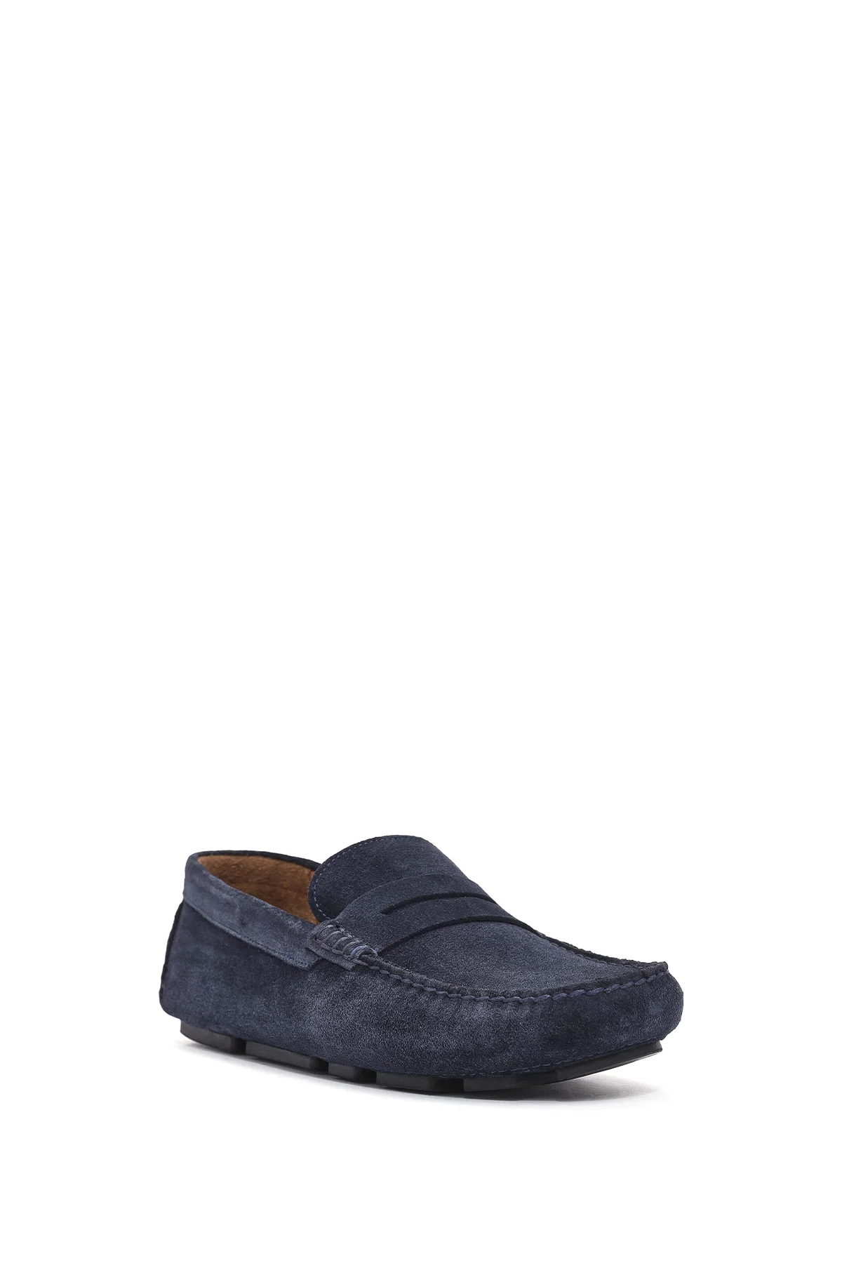 Erkek Lacivert Süet Deri Loafer - Image 6