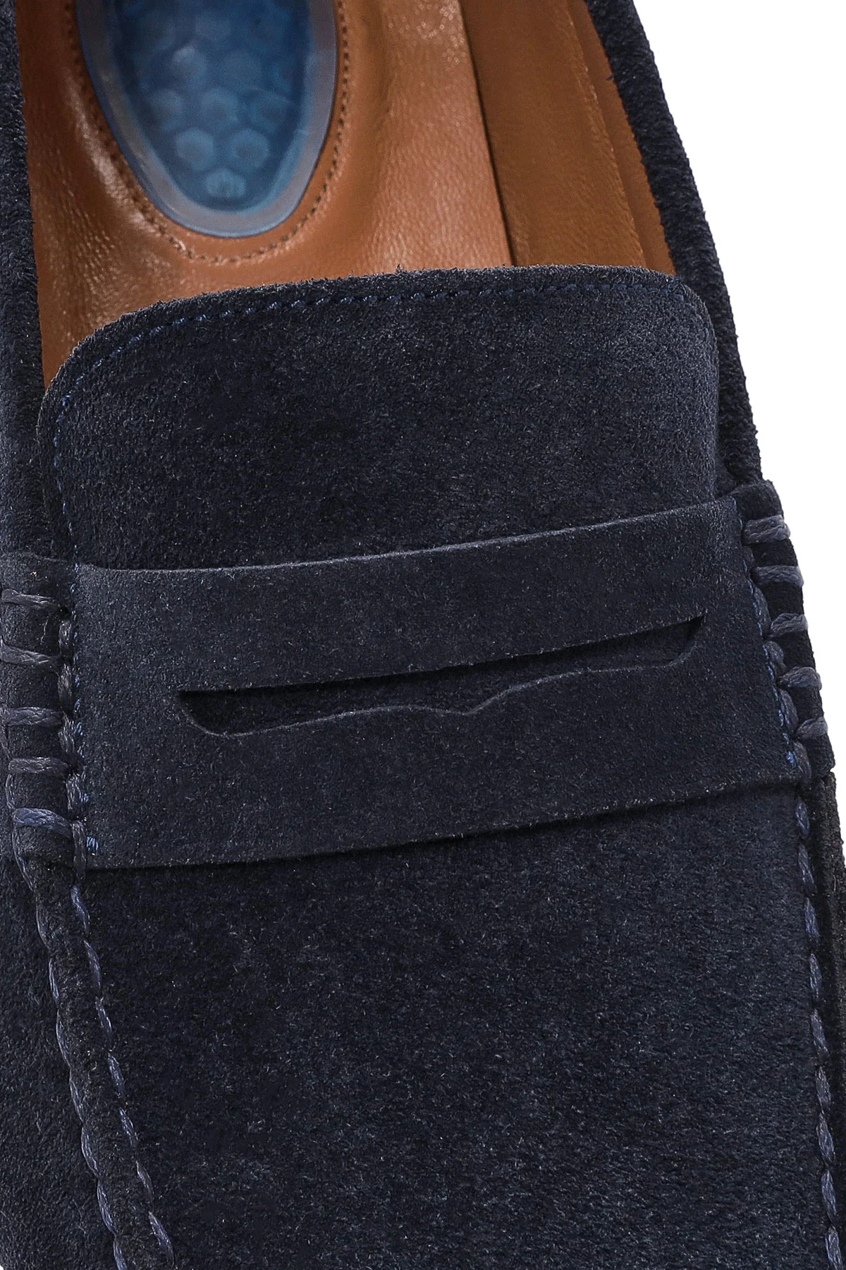 Erkek Lacivert Süet Deri Loafer - Image 9