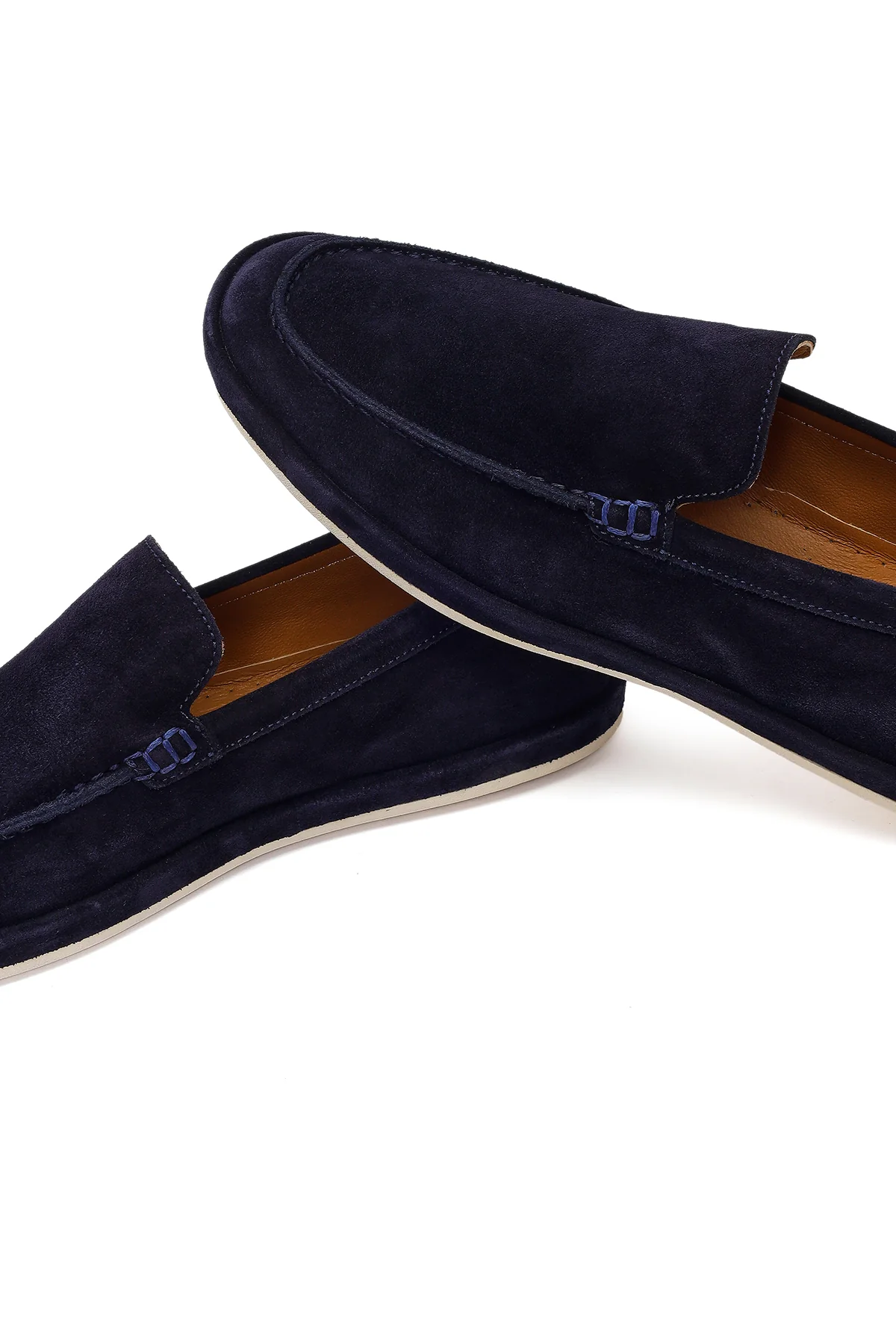 Erkek Lacivert Süet Deri Loafer - Image 10