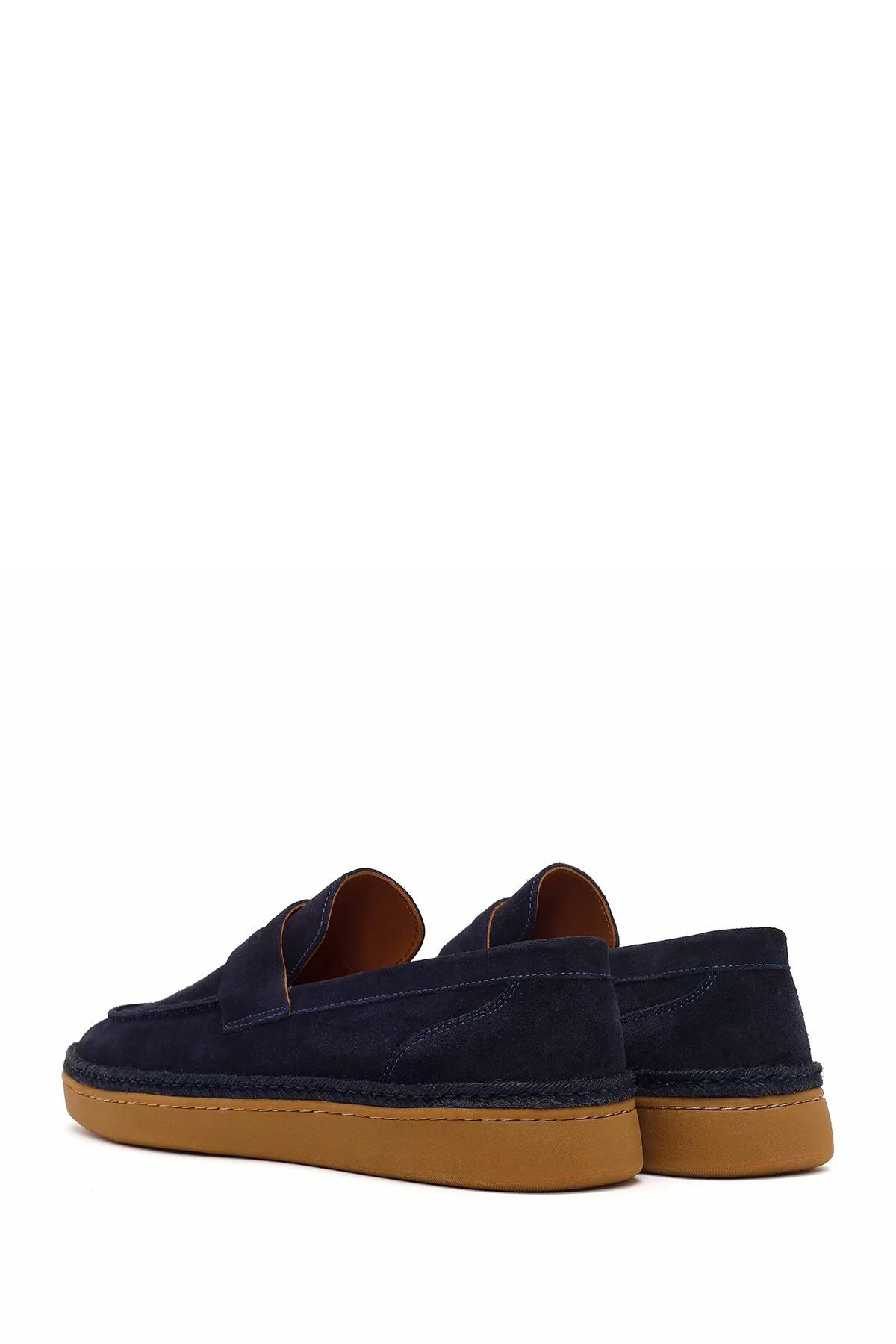 Erkek Lacivert Süet Deri Loafer - Image 6