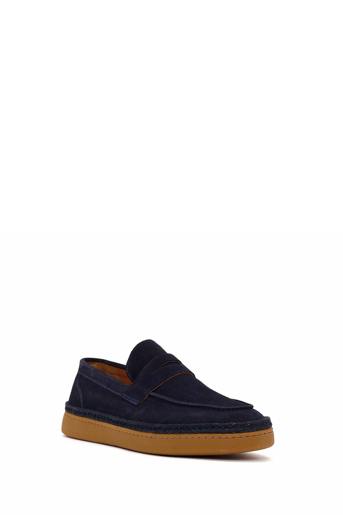 Erkek Lacivert Süet Deri Loafer - Image 7