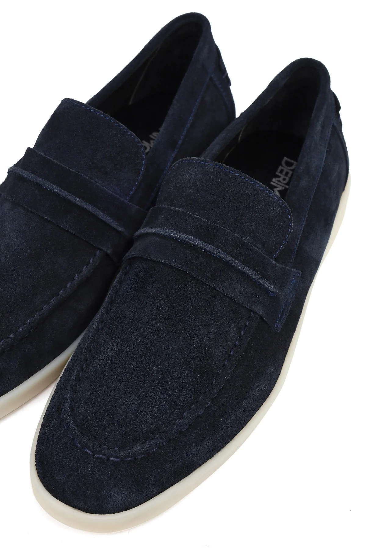 Erkek Lacivert Süet Deri Loafer - Image 10