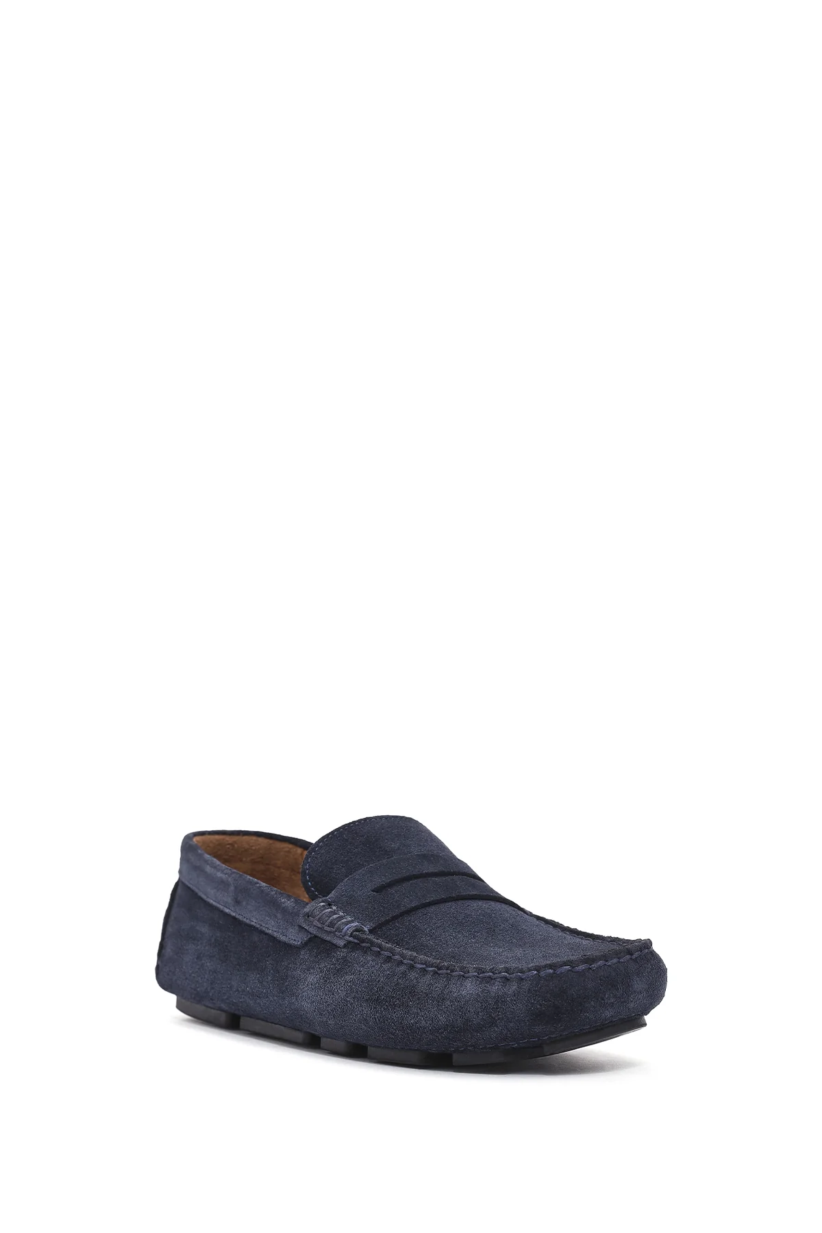 Erkek Lacivert Süet Deri Loafer - Image 7