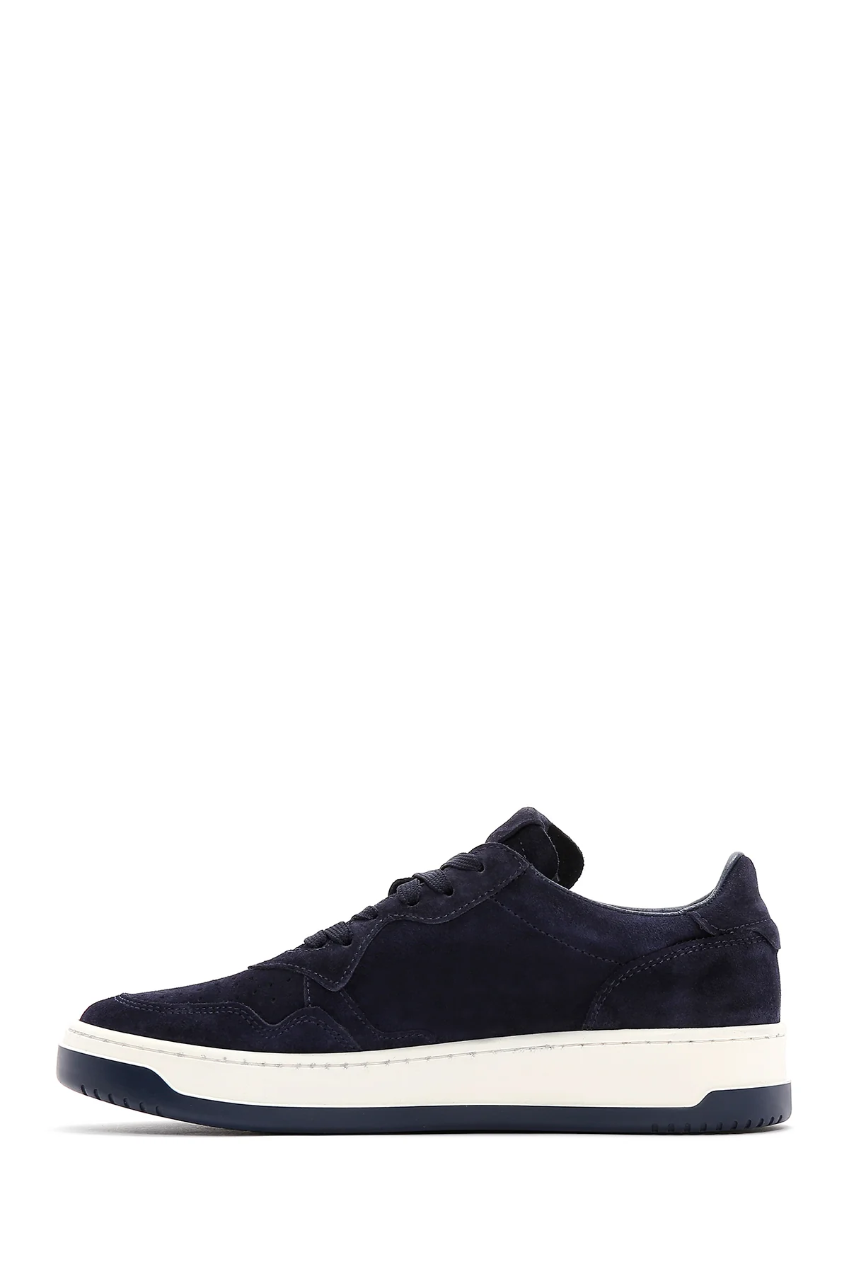 Erkek Lacivert Süet Deri Sneaker - Image 2