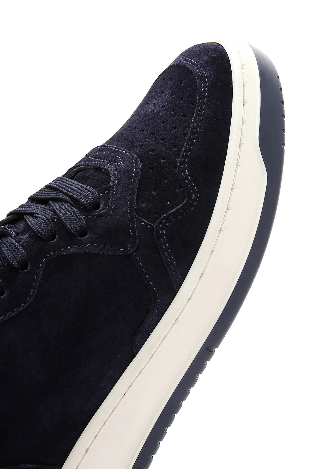 Erkek Lacivert Süet Deri Sneaker - Image 9