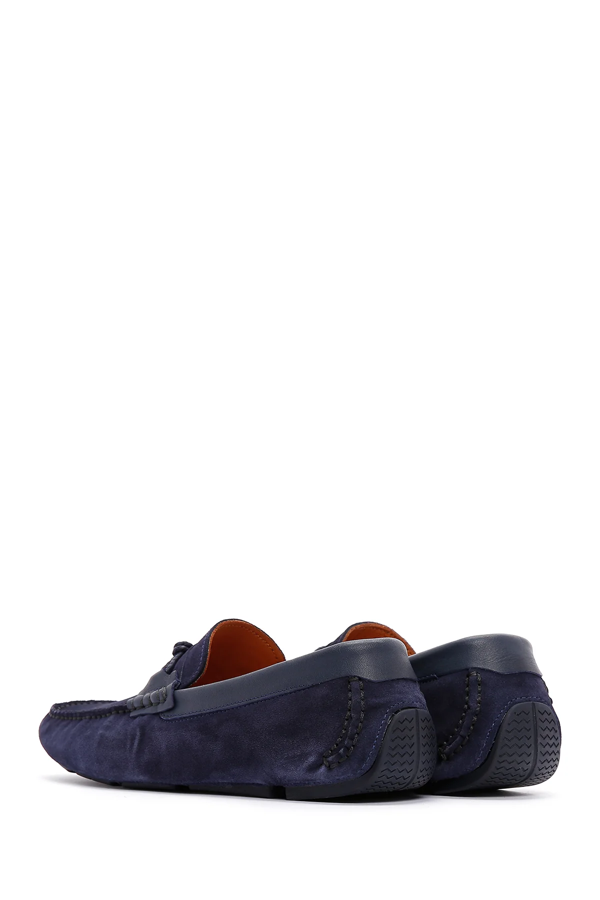 Erkek Lacivert Süet Deri Spor Loafer - Image 5