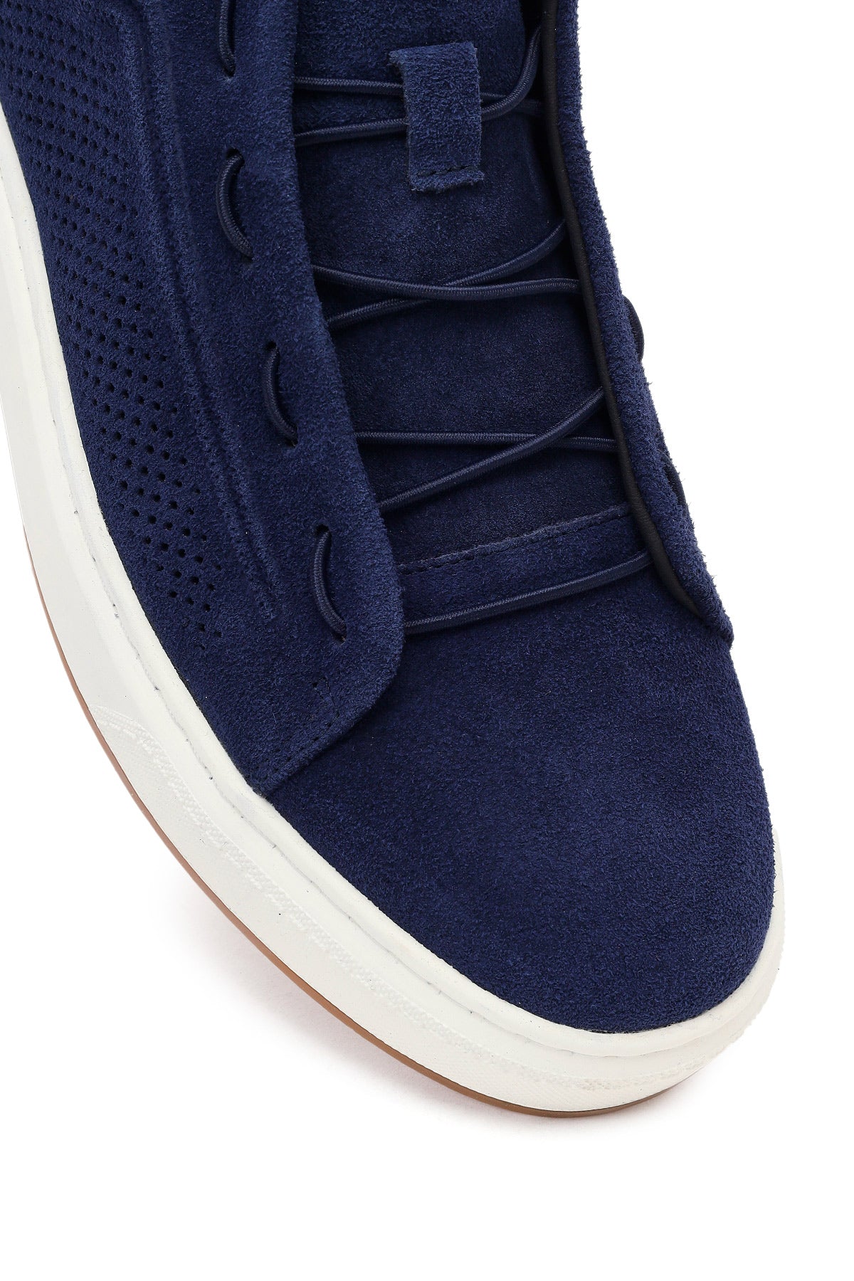 Erkek Mavi Bağcıklı Süet Deri Sneaker - Image 10