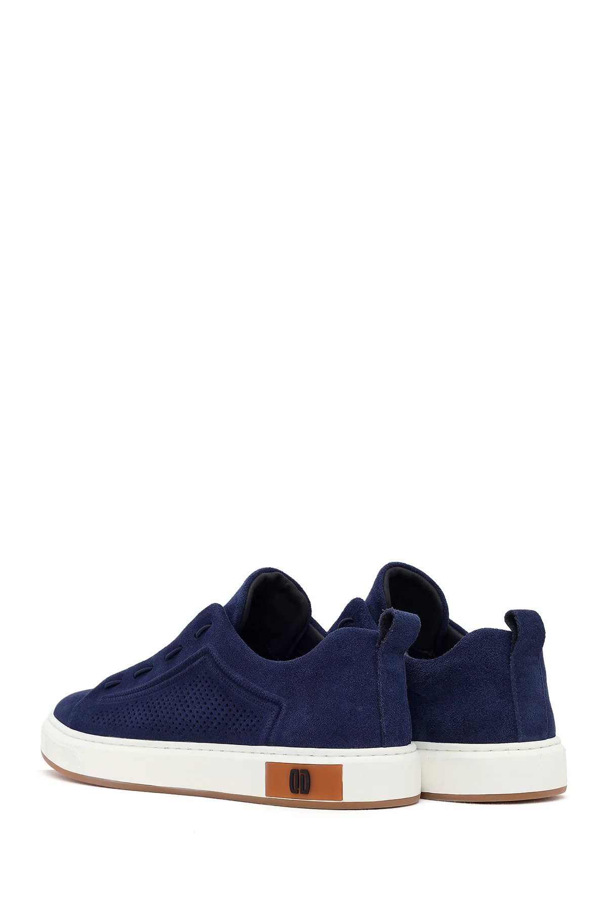 Erkek Mavi Bağcıklı Süet Deri Sneaker - Image 7