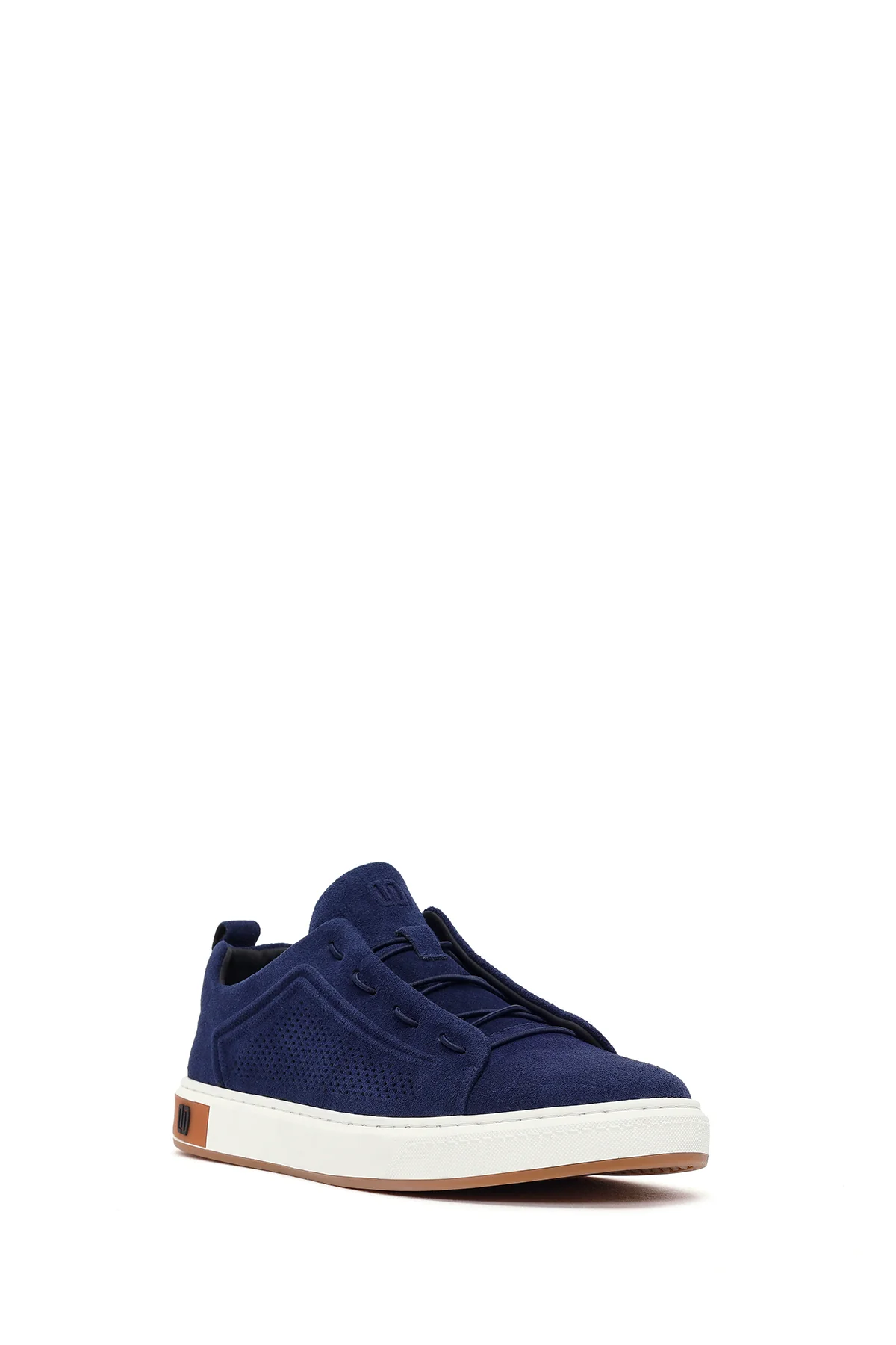 Erkek Mavi Bağcıklı Süet Deri Sneaker - Image 8