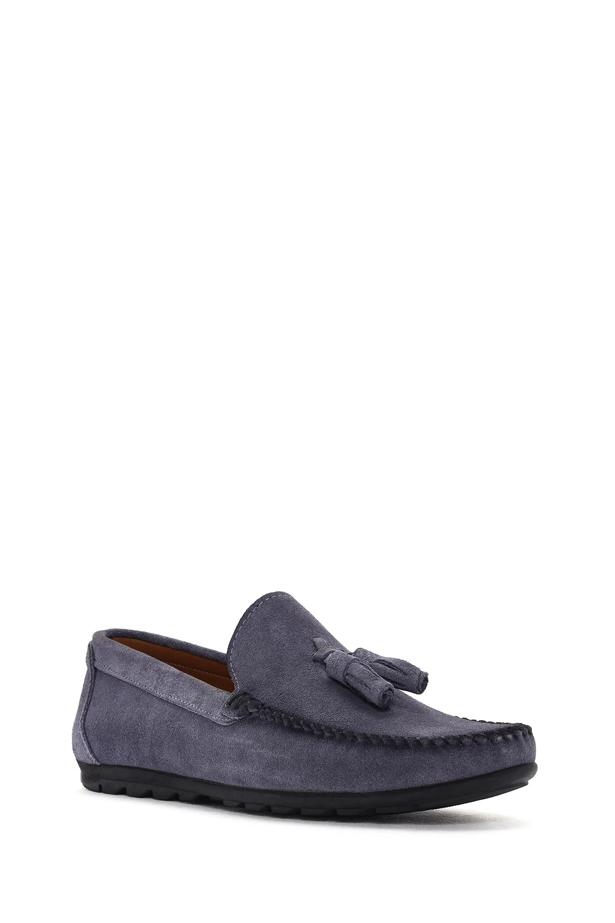 Erkek Mavi Püsküllü Süet Deri Loafer - Image 6