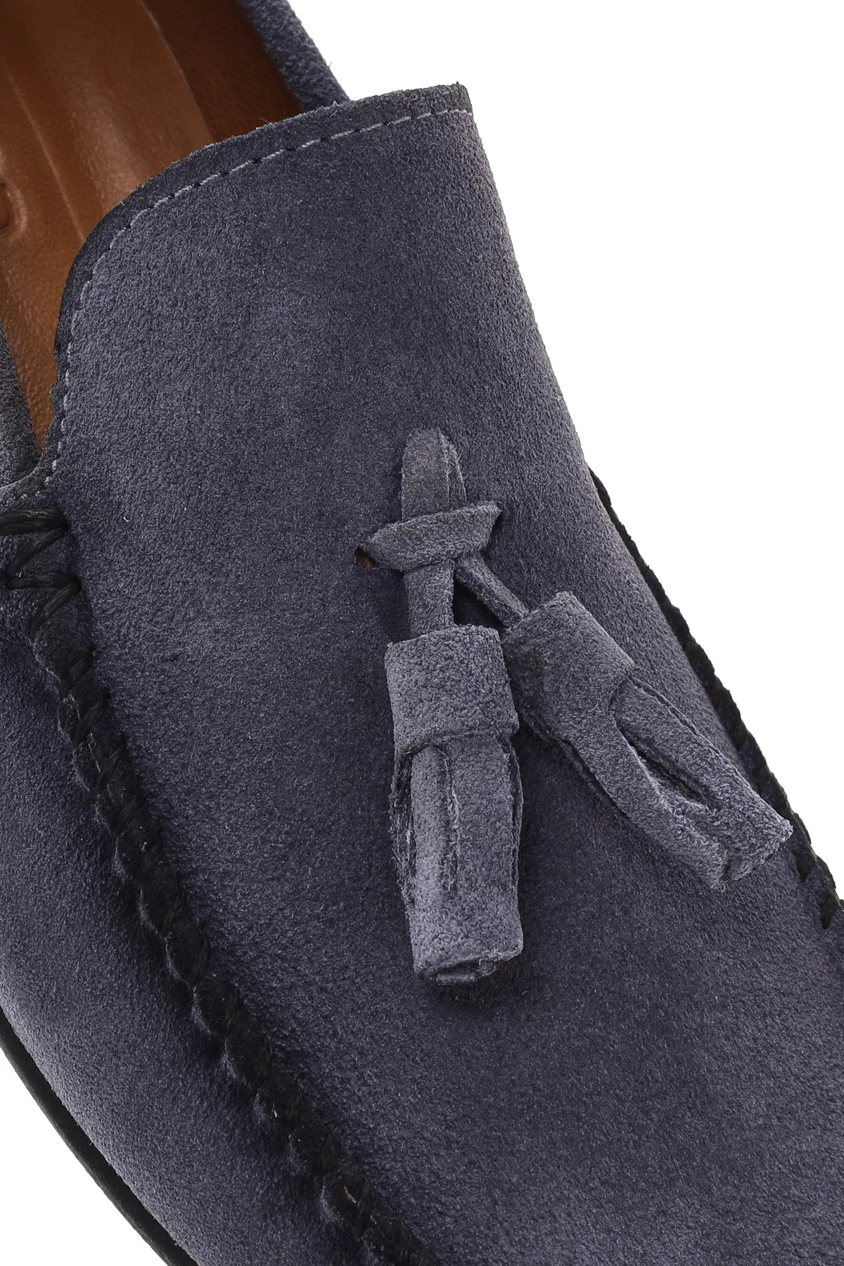 Erkek Mavi Püsküllü Süet Deri Loafer - Image 9