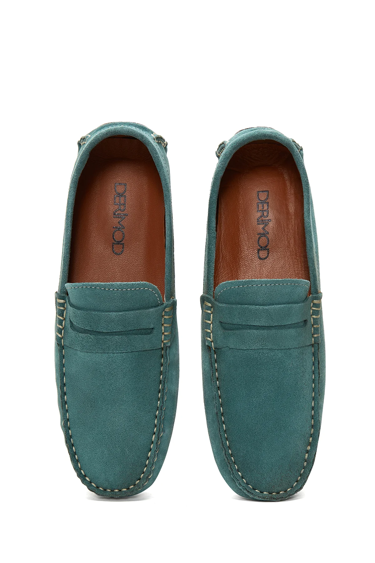 Erkek Mavi Süet Deri Casual Loafer - Image 6
