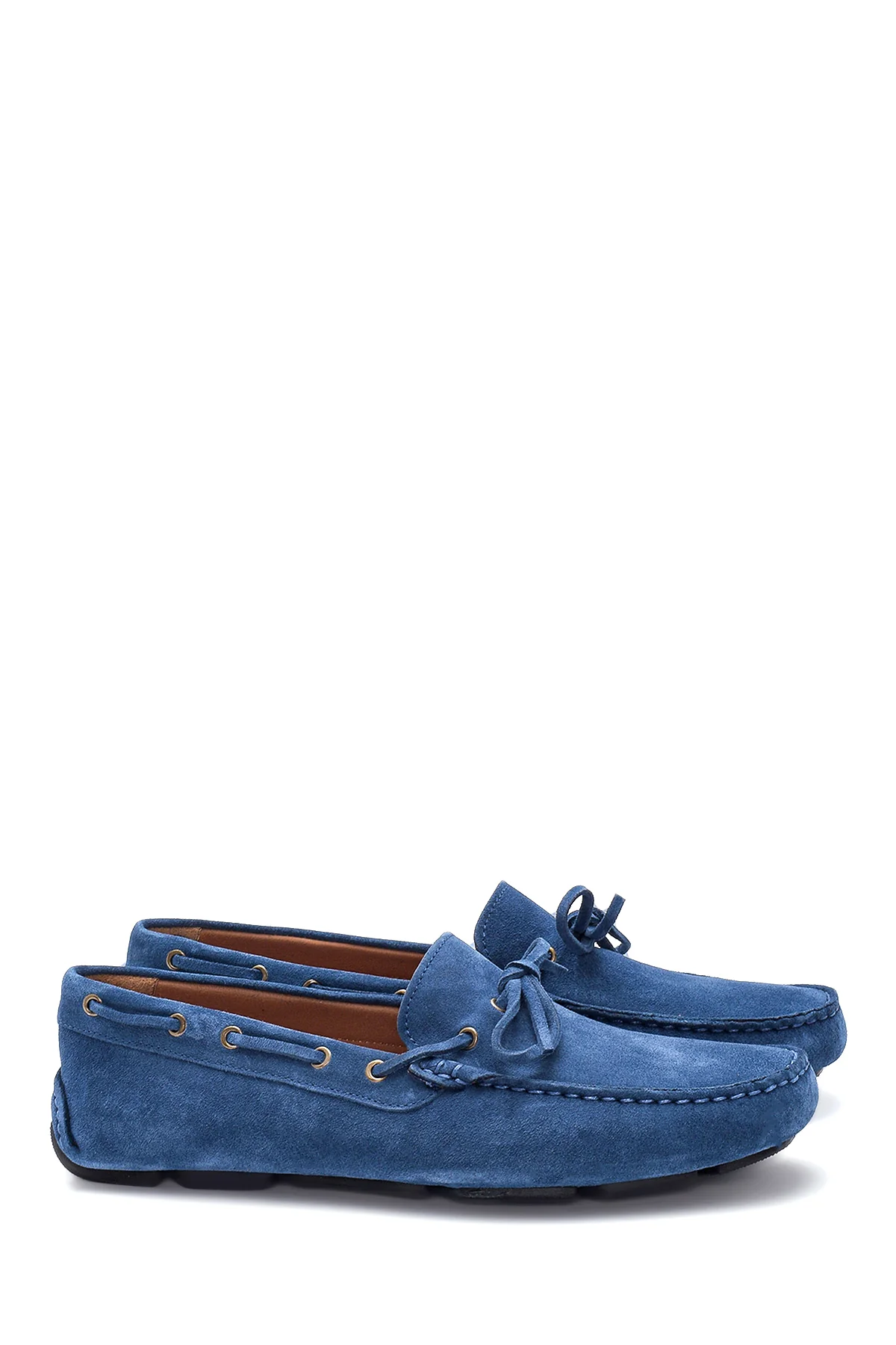 Erkek Mavi Süet Deri Casual Loafer - Image 3