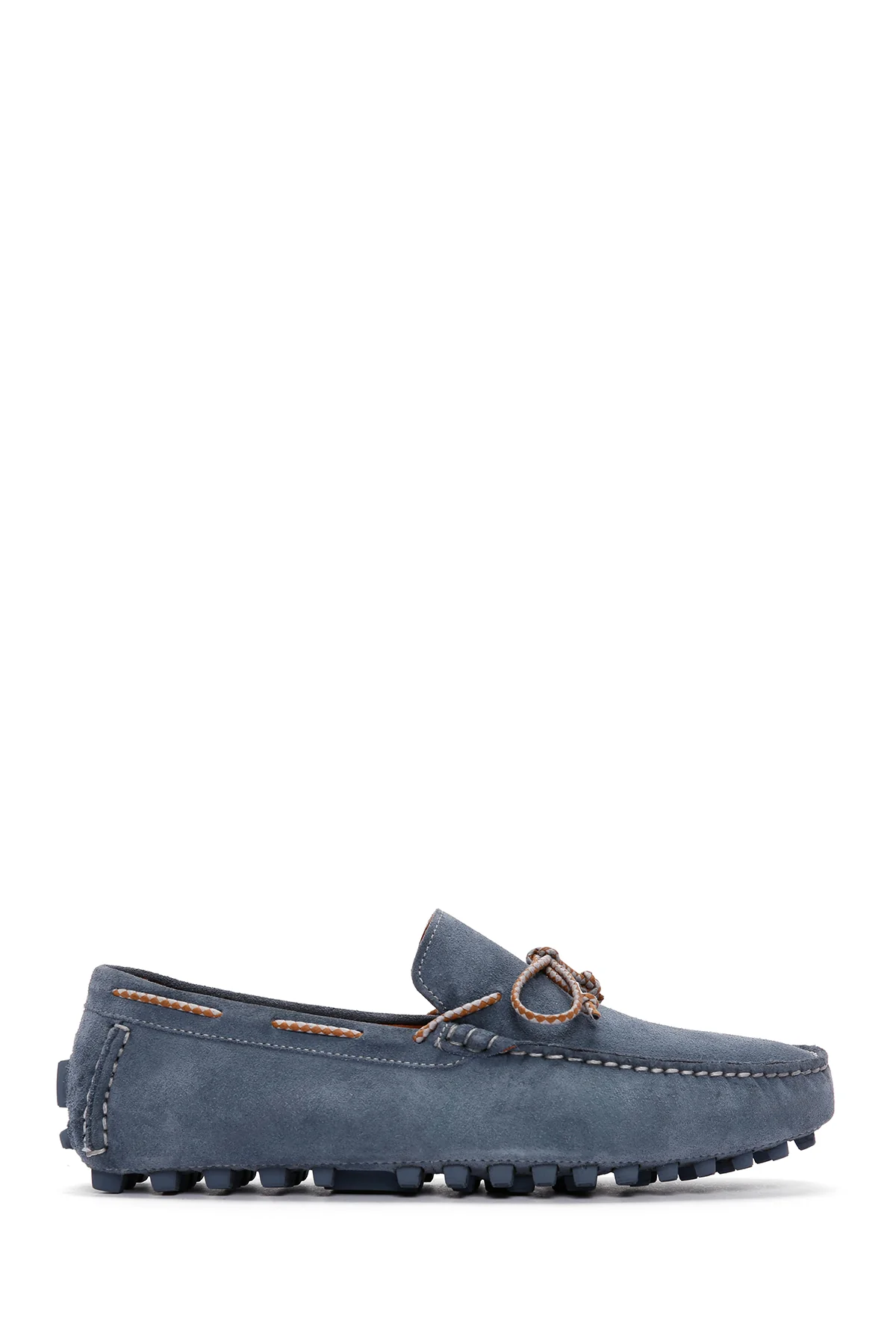 Erkek Mavi Süet Deri Casual Loafer - Image 3