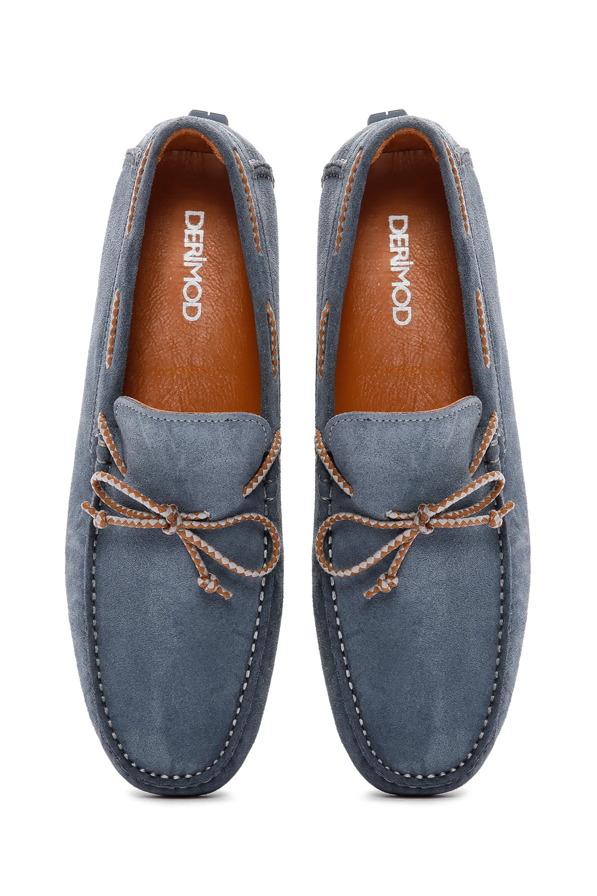 Erkek Mavi Süet Deri Casual Loafer - Image 9