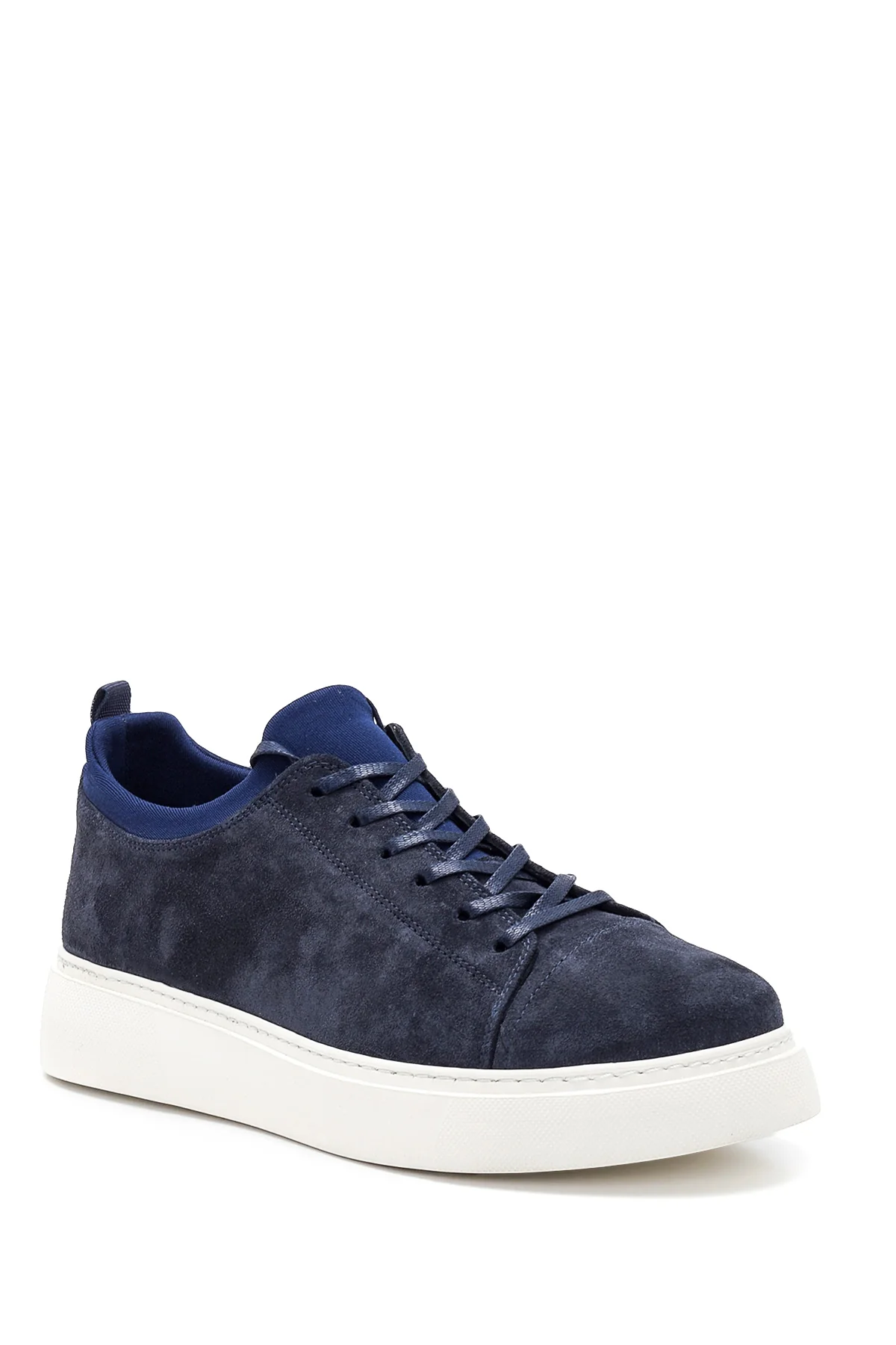Erkek Mavi Süet Deri Sneaker - Image 3
