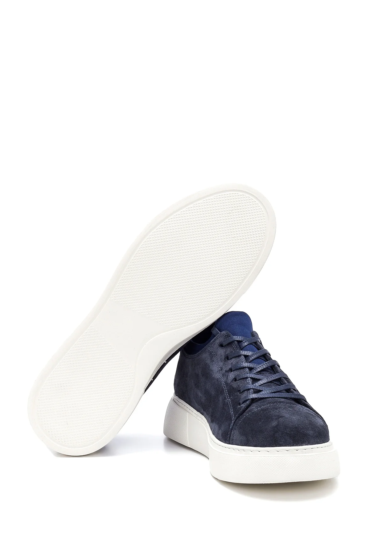 Erkek Mavi Süet Deri Sneaker - Image 4