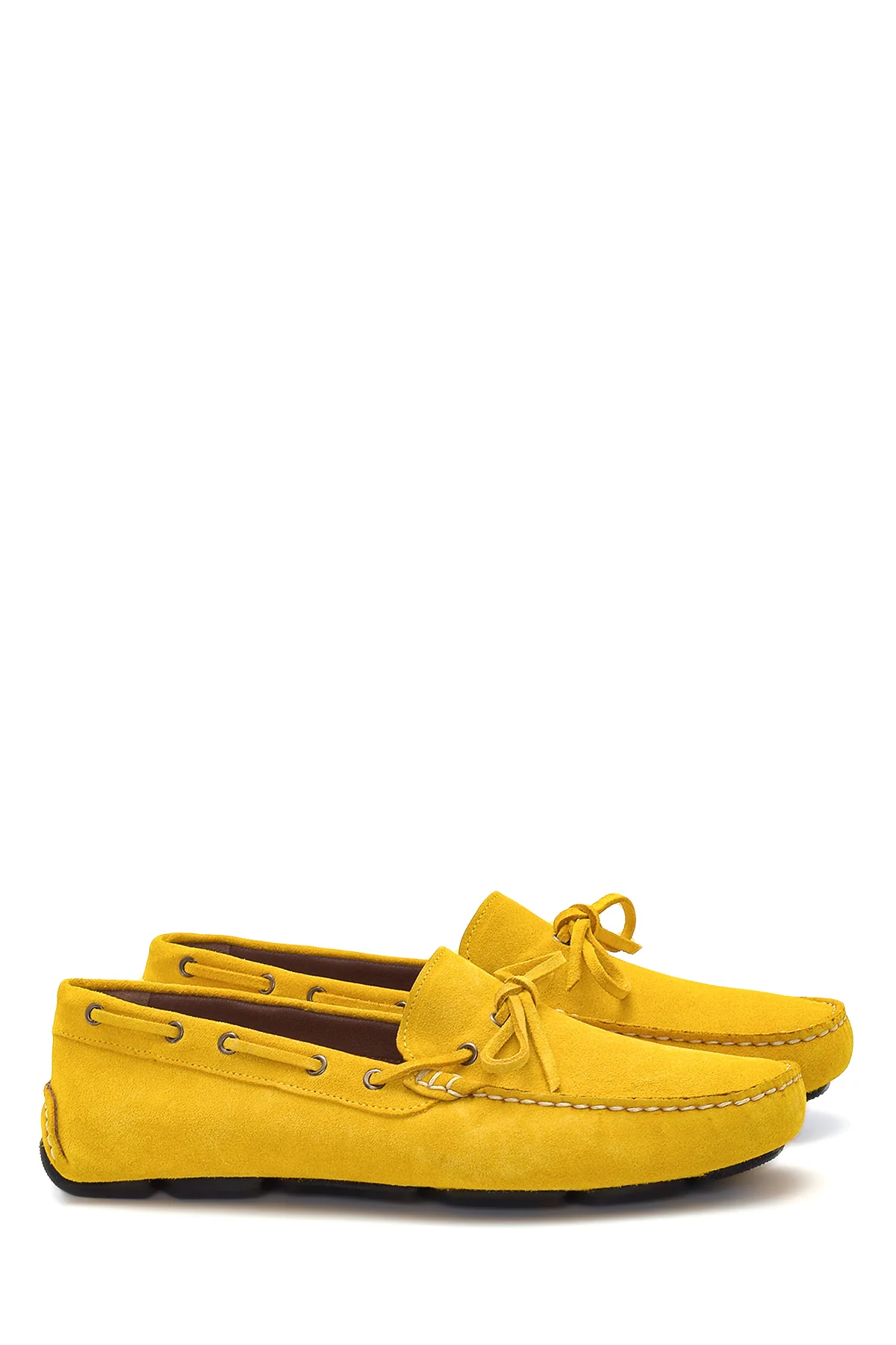 Erkek Sarı Süet Deri Casual Loafer - Image 3