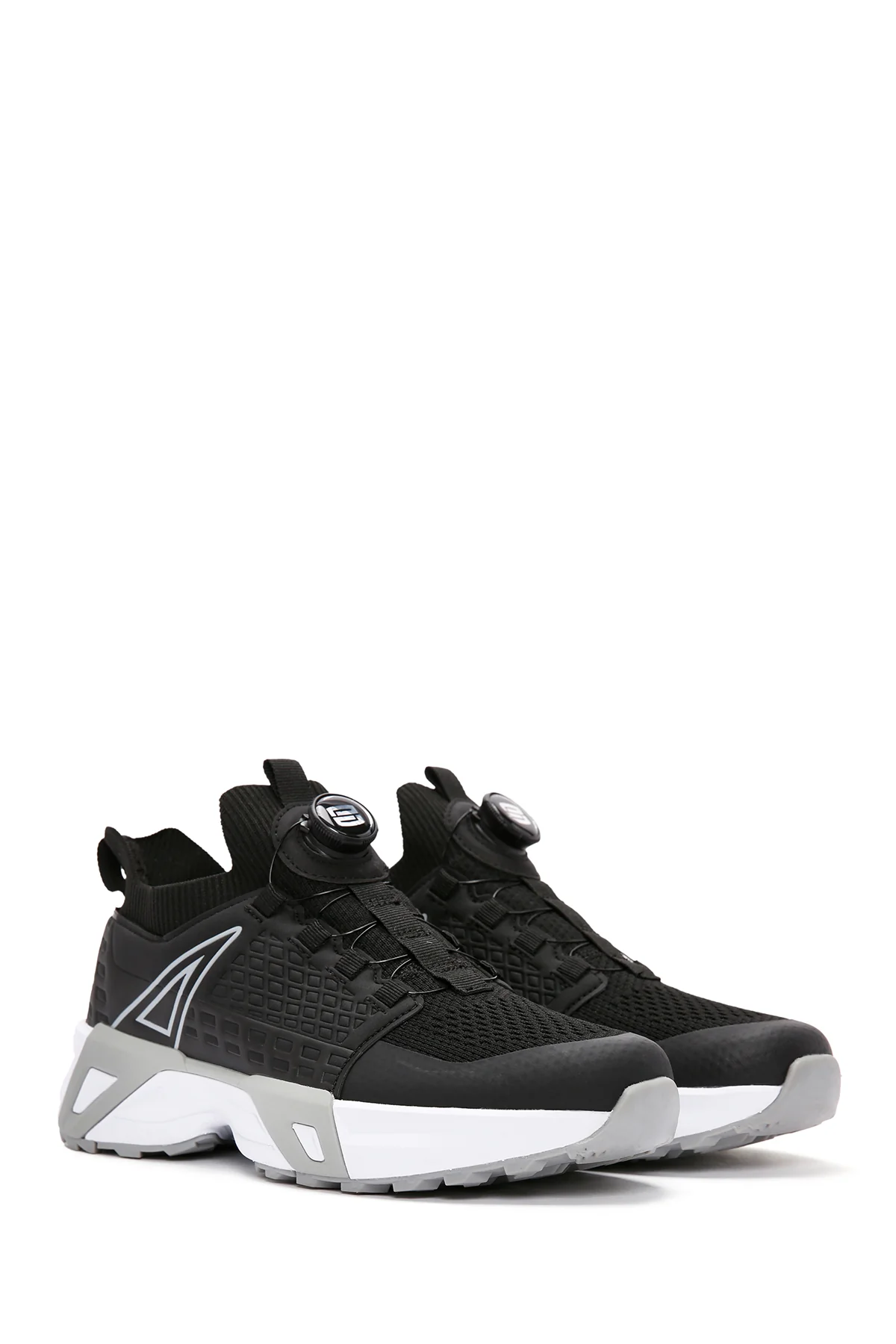 Erkek Siyah Bağcık Mekanizmalı Kalın Tabanlı Deri Sneaker - Image 3