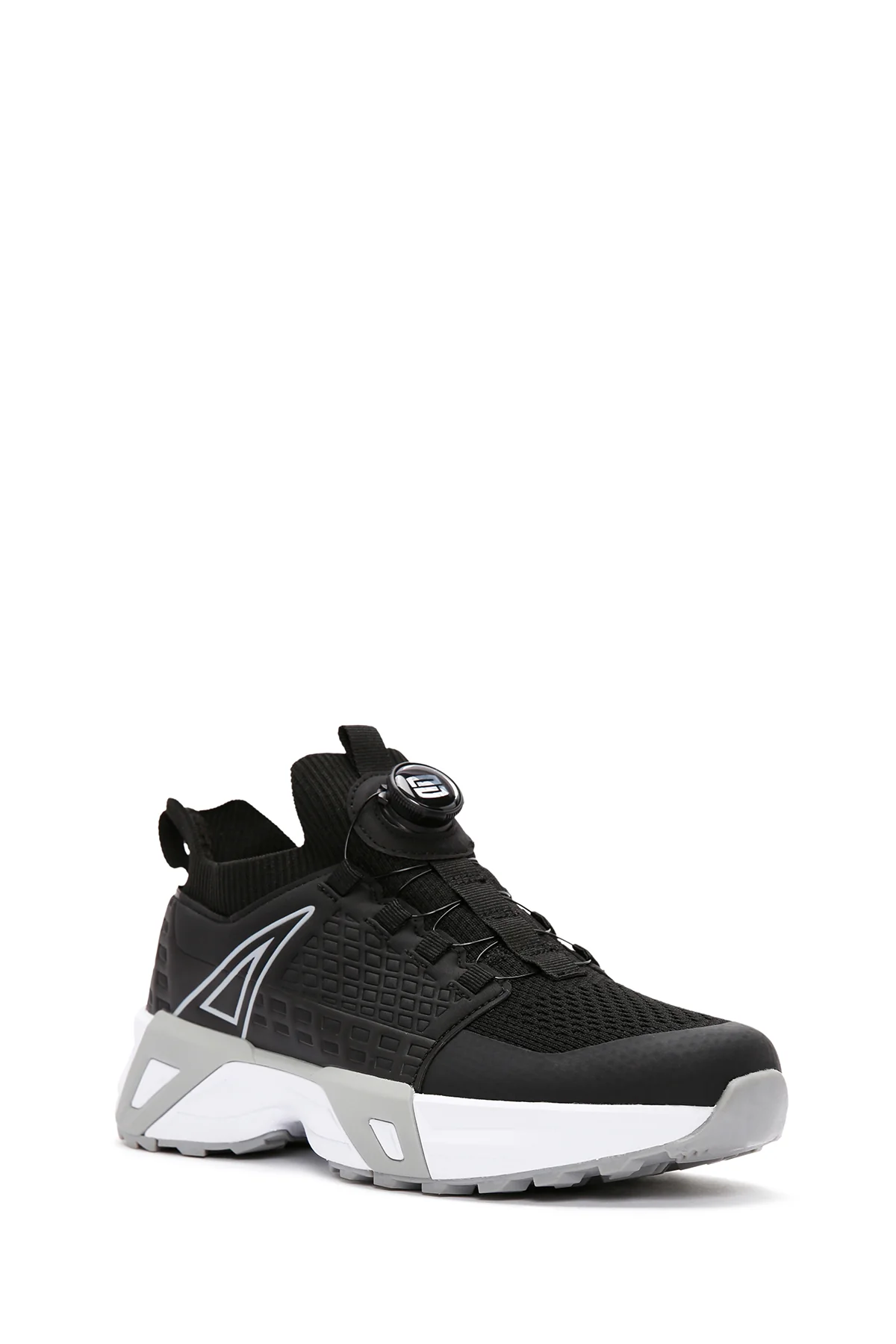 Erkek Siyah Bağcık Mekanizmalı Kalın Tabanlı Deri Sneaker - Image 6