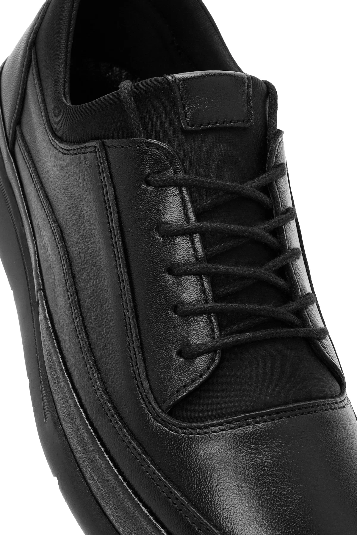 Erkek Siyah Bağcıklı Deri Casual Ayakkabı - Image 10