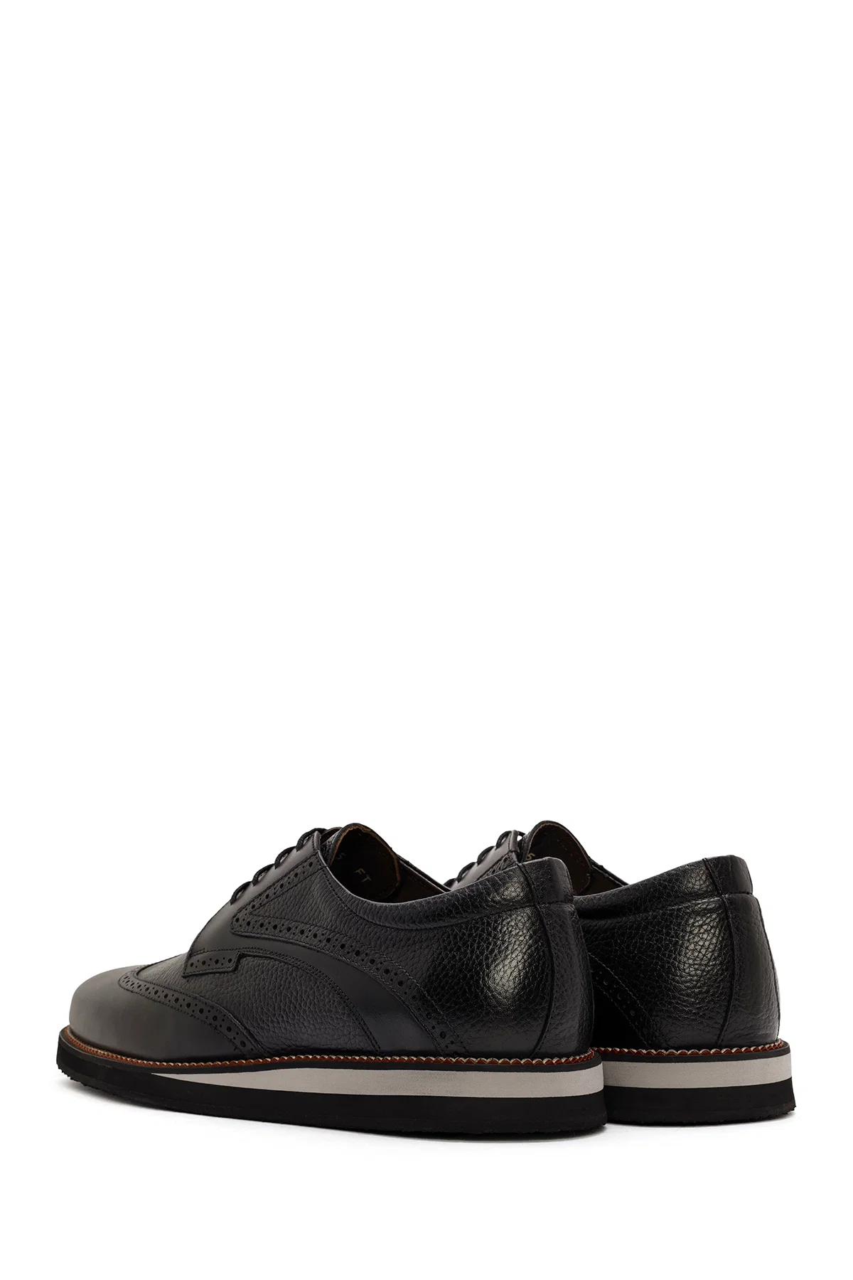 Erkek Siyah Bağcıklı Deri Casual Ayakkabı - Image 5