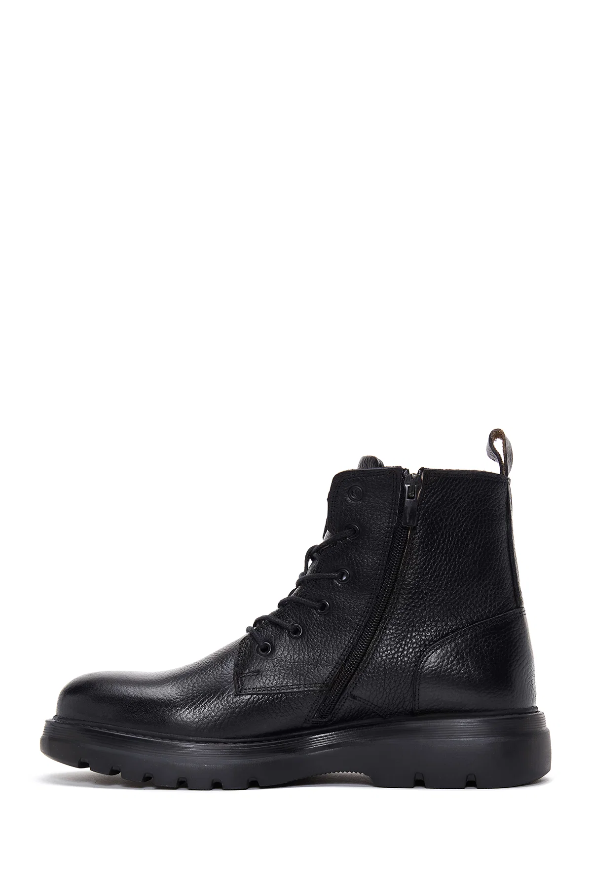 Erkek Siyah Bağcıklı Deri Casual Bot - Image 3