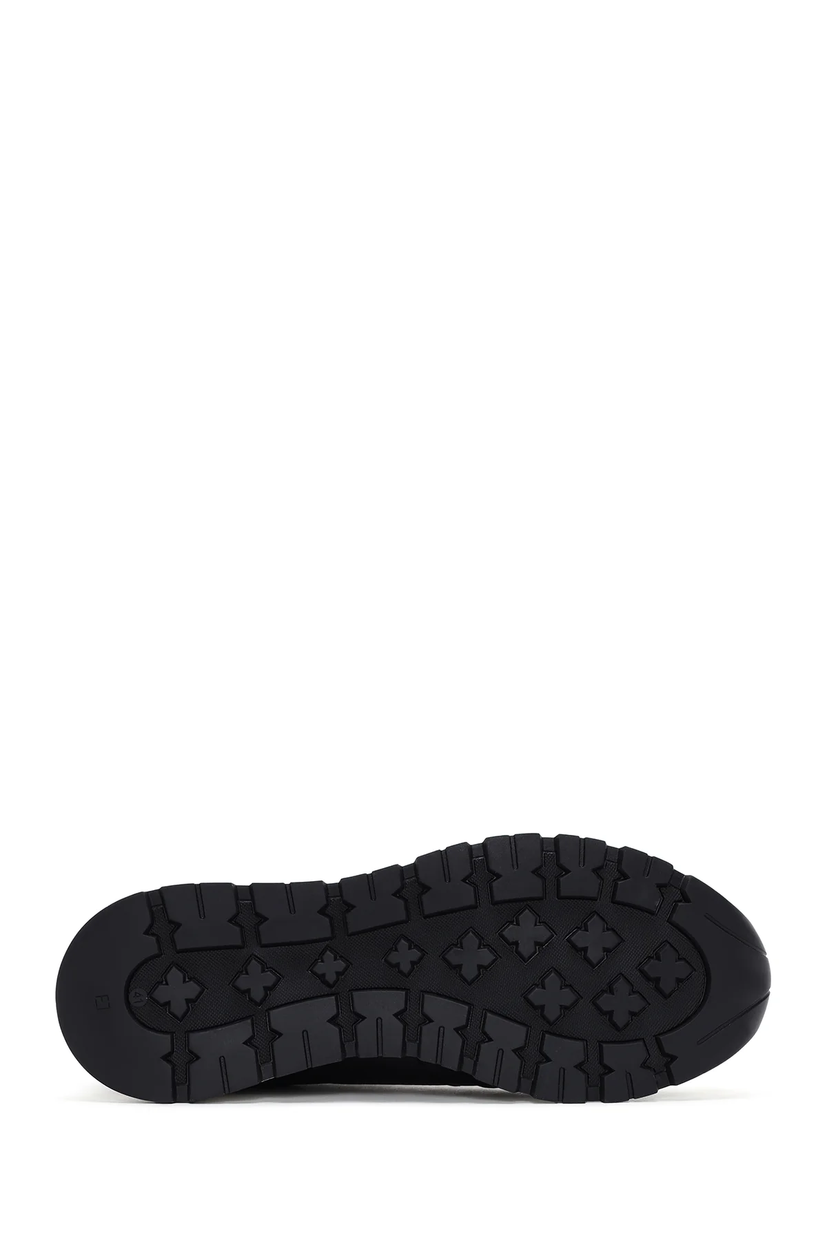 Erkek Siyah Bağcıklı Deri Casual Sneaker - Image 4