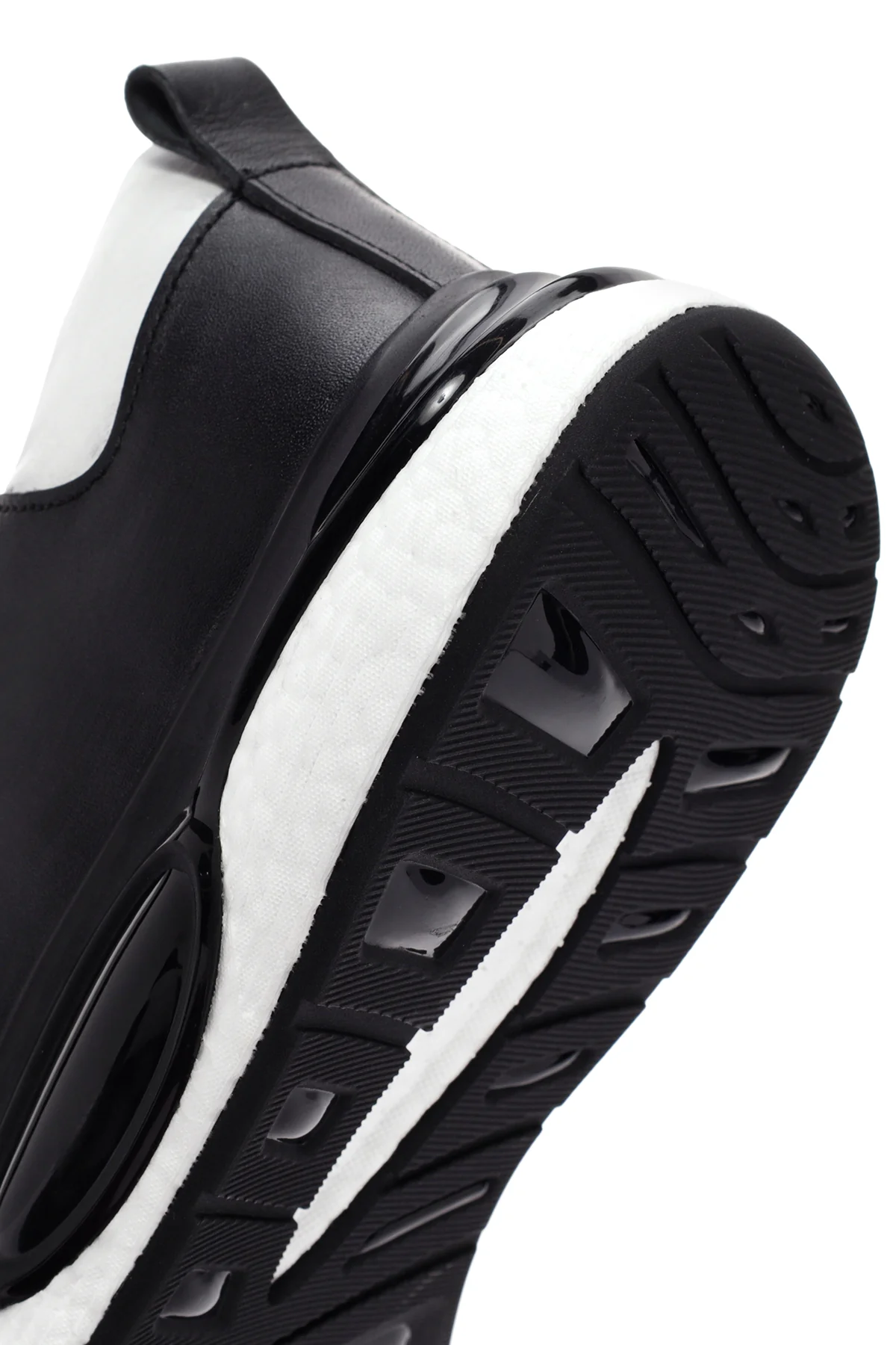 Erkek Siyah Bağcıklı Deri Casual Sneaker - Image 9