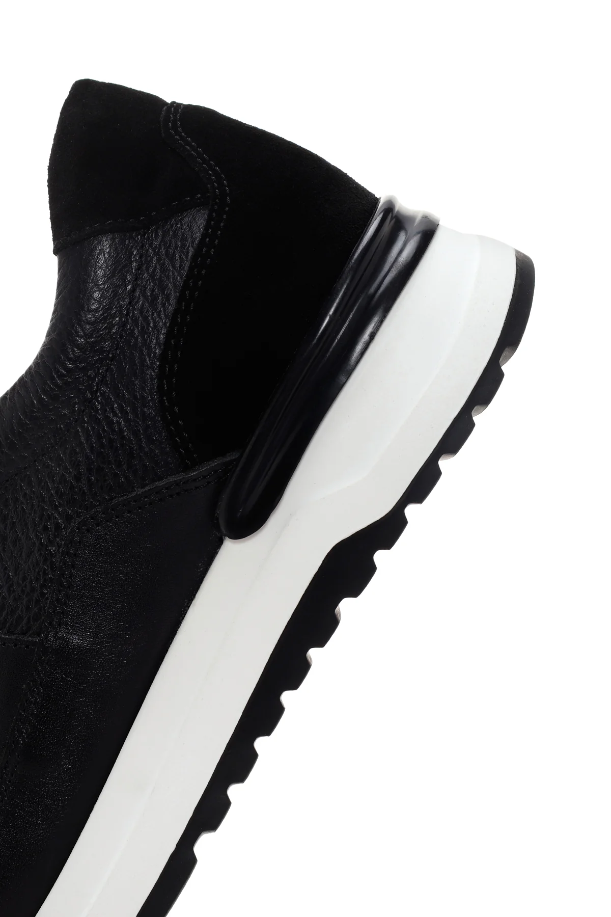 Erkek Siyah Bağcıklı Deri Casual Sneaker - Image 7