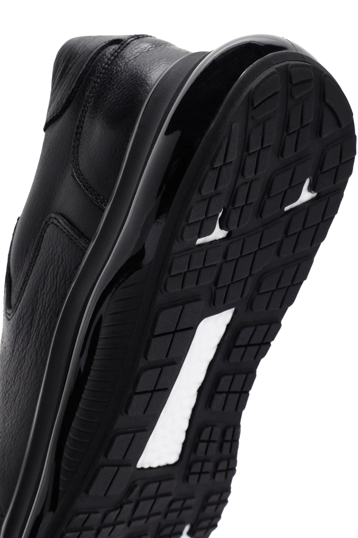 Erkek Siyah Bağcıklı Deri Casual Sneaker - Image 9