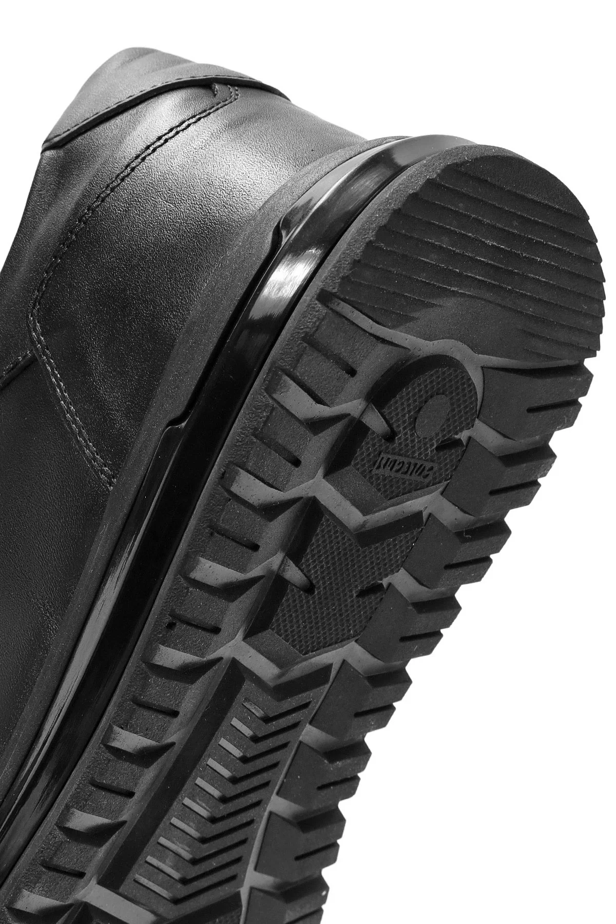 Erkek Siyah Bağcıklı Deri Casual Sneaker - Image 8