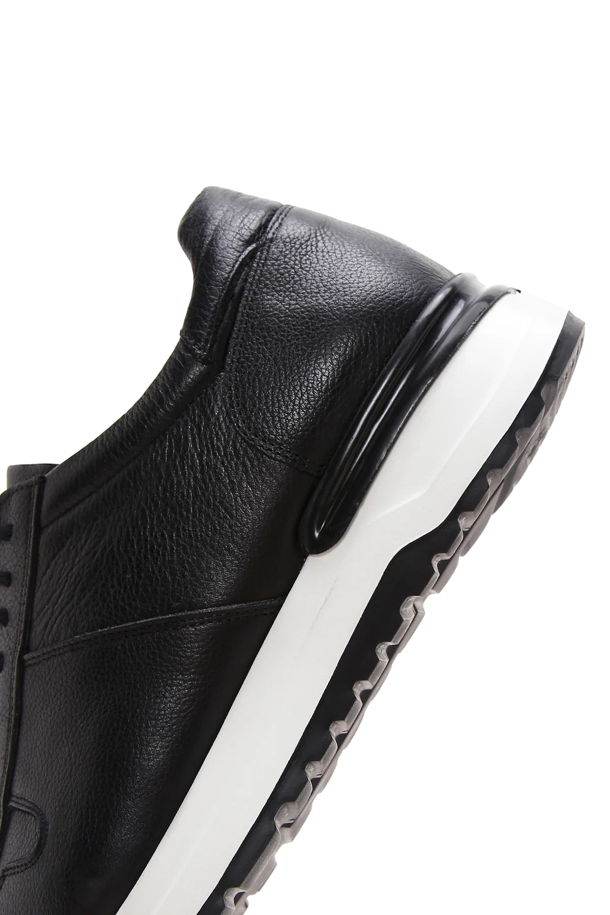 Erkek Siyah Bağcıklı Deri Casual Sneaker - Image 7
