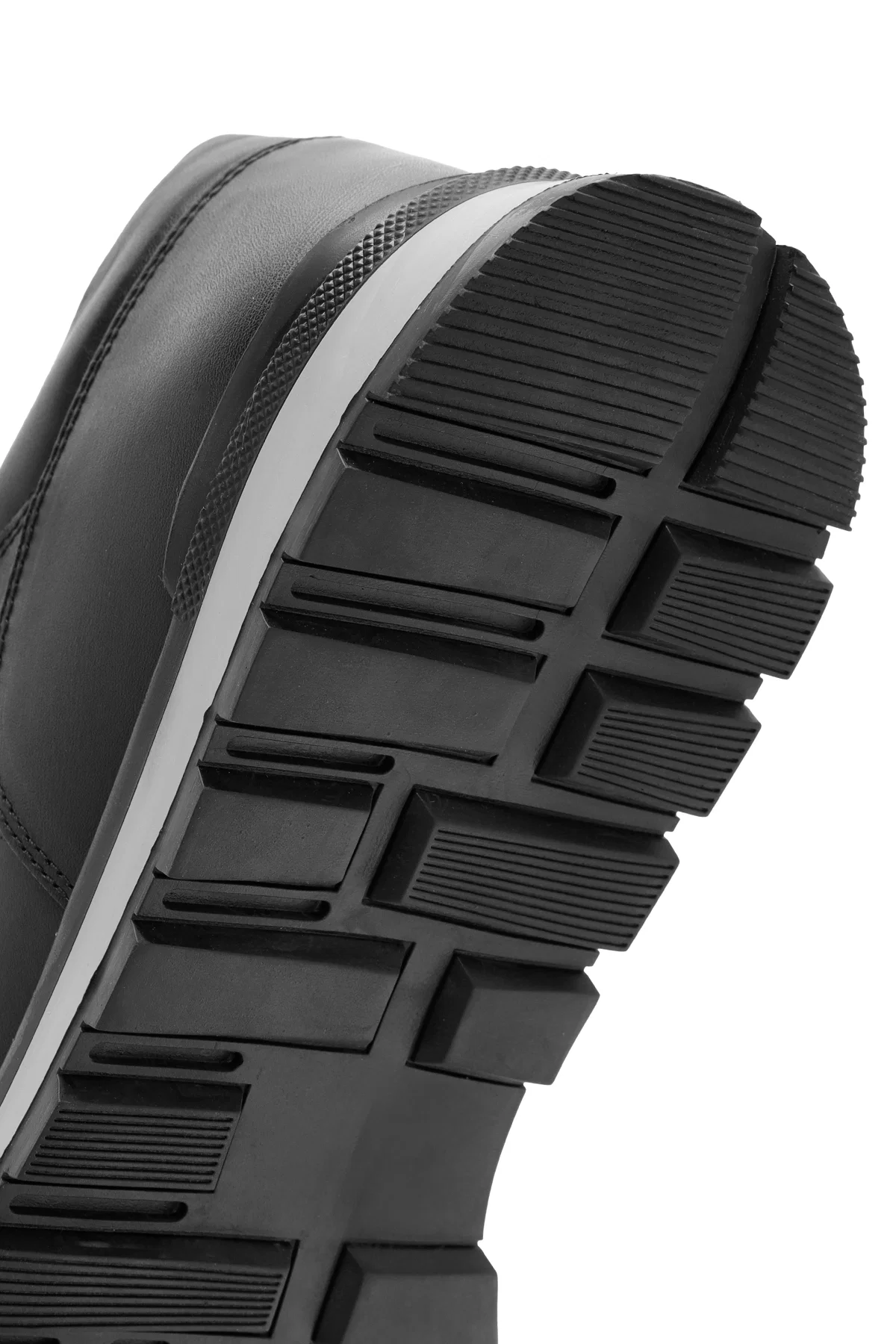 Erkek Siyah Bağcıklı Deri Casual Sneaker - Image 8