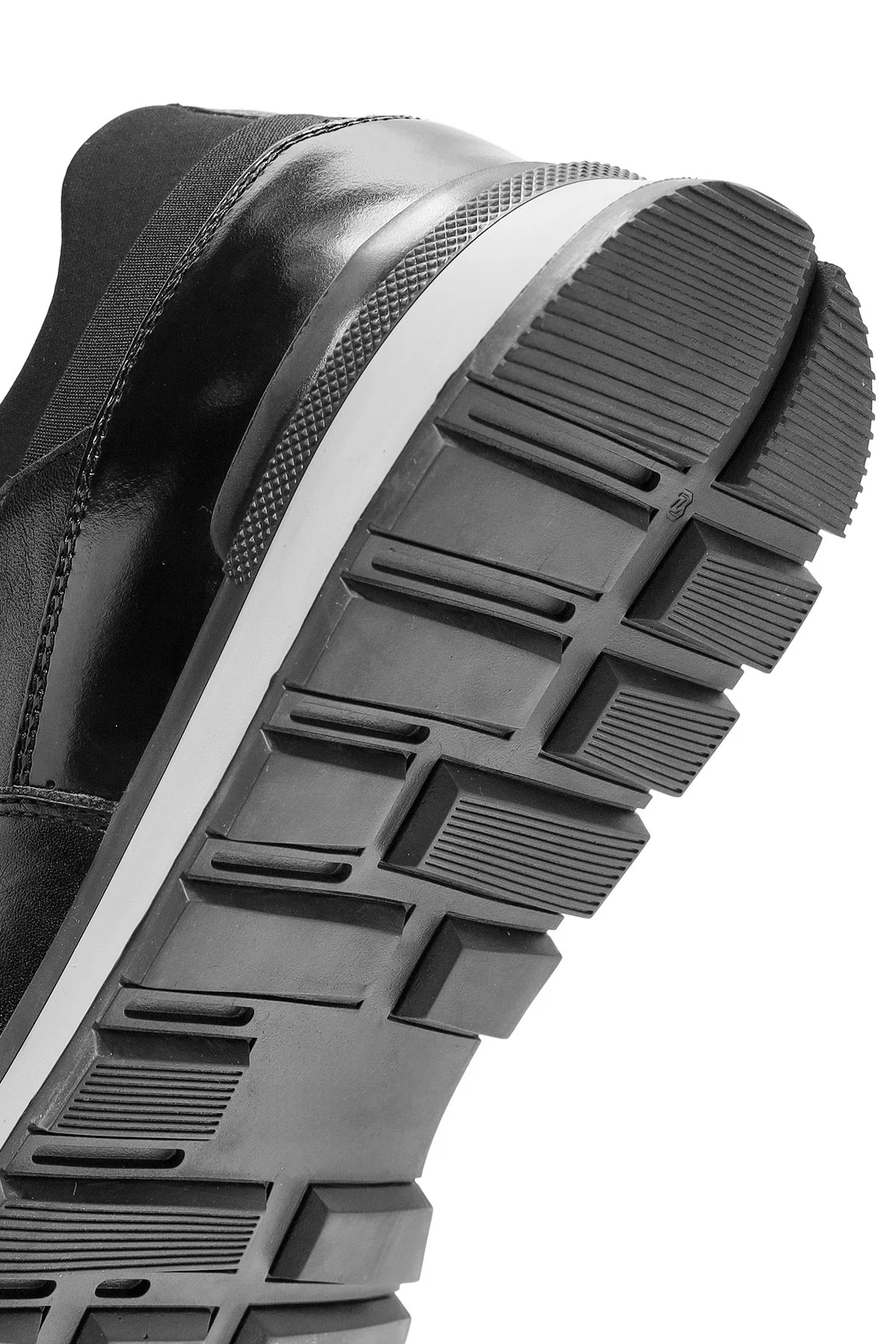 Erkek Siyah Bağcıklı Deri Casual Sneaker - Image 8