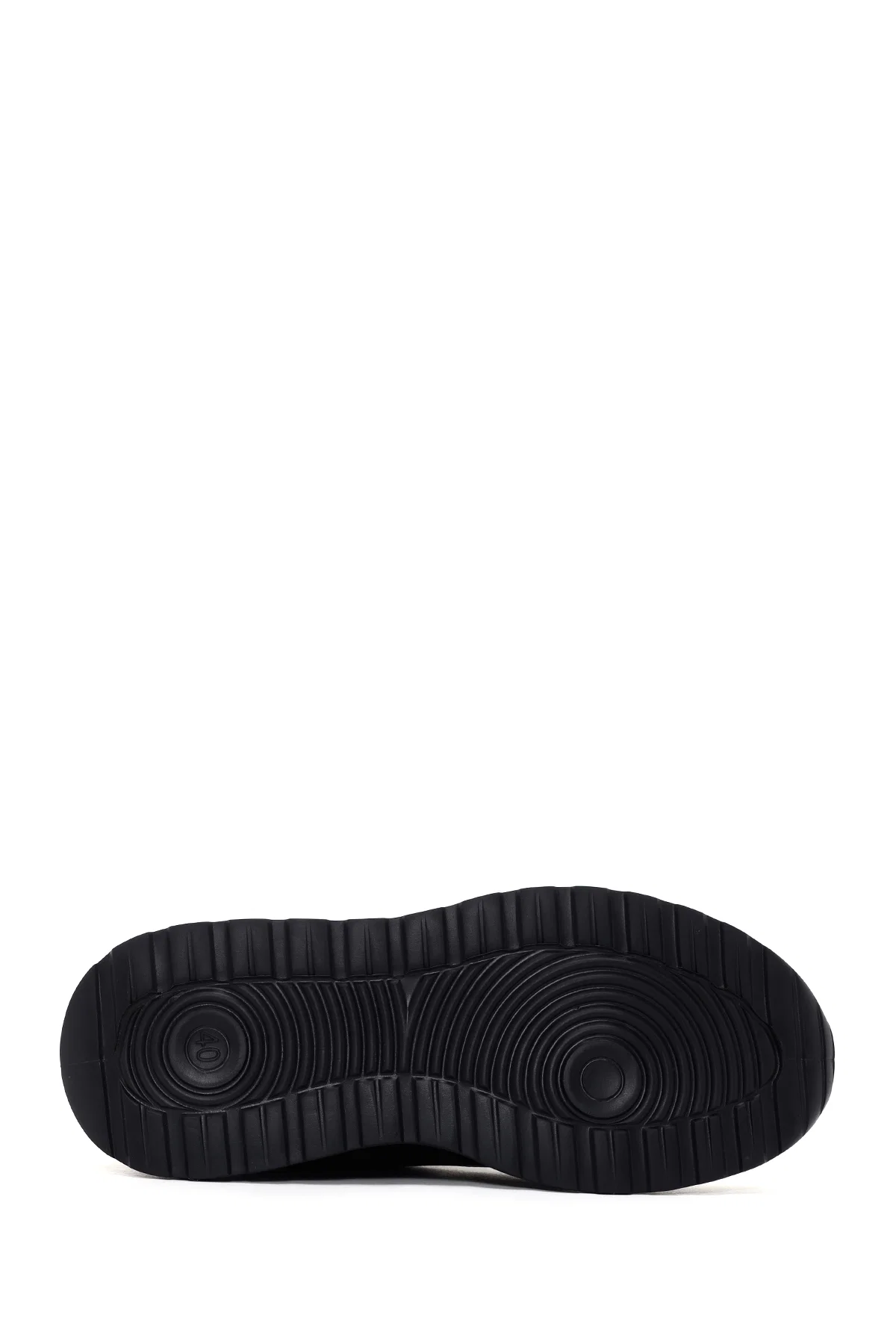 Erkek Siyah Bağcıklı Deri Casual Sneaker - Image 4