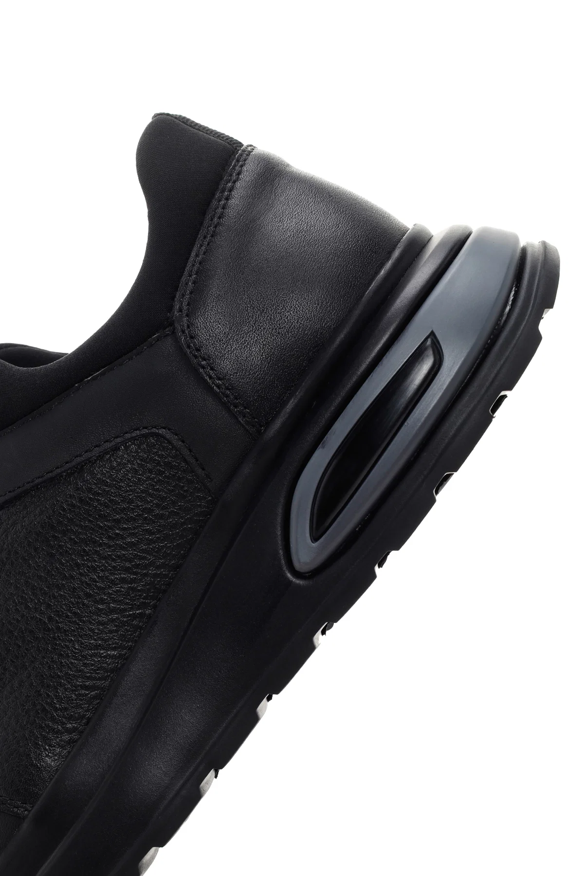 Erkek Siyah Bağcıklı Deri Casual Sneaker - Image 7