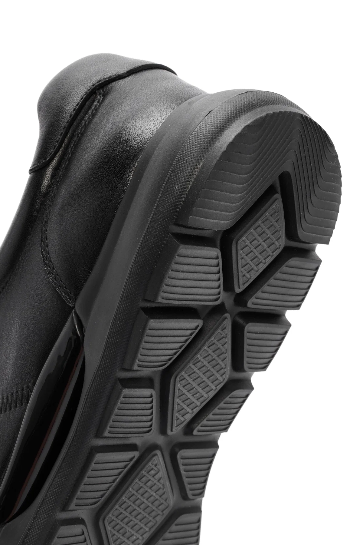 Erkek Siyah Bağcıklı Deri Casual Sneaker - Image 8