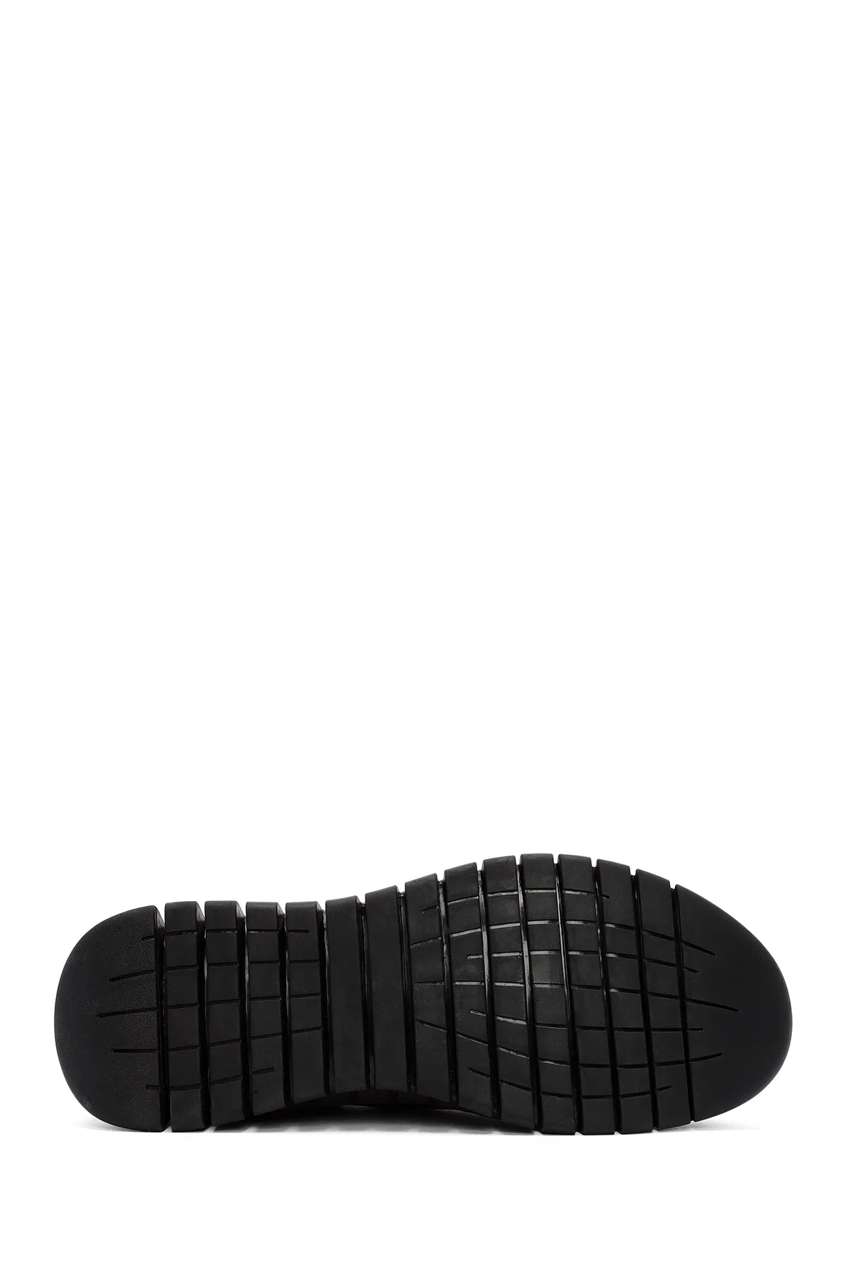 Erkek Siyah Bağcıklı Deri Casual Sneaker - Image 4