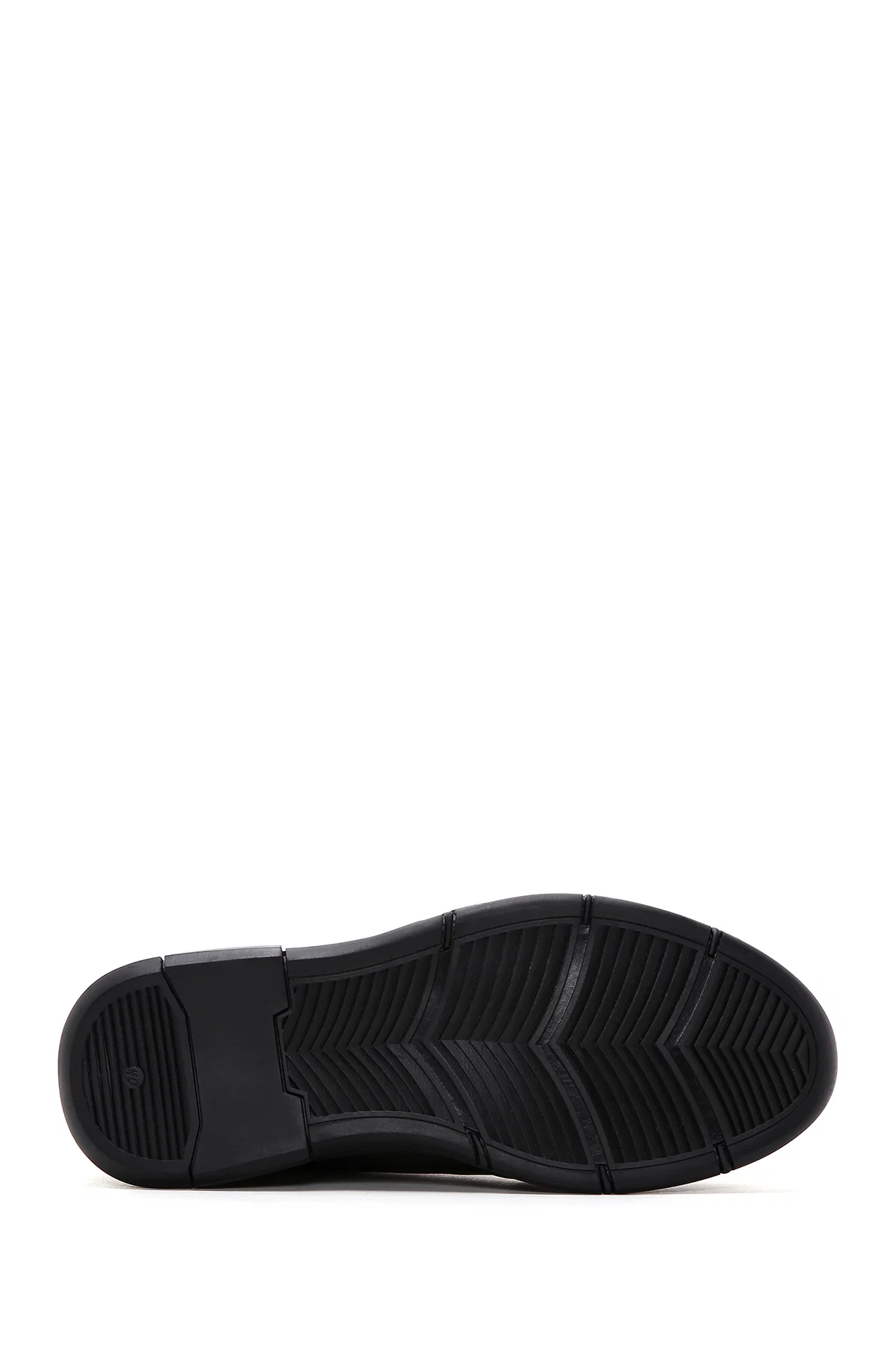 Erkek Siyah Bağcıklı Deri Casual Sneaker - Image 4