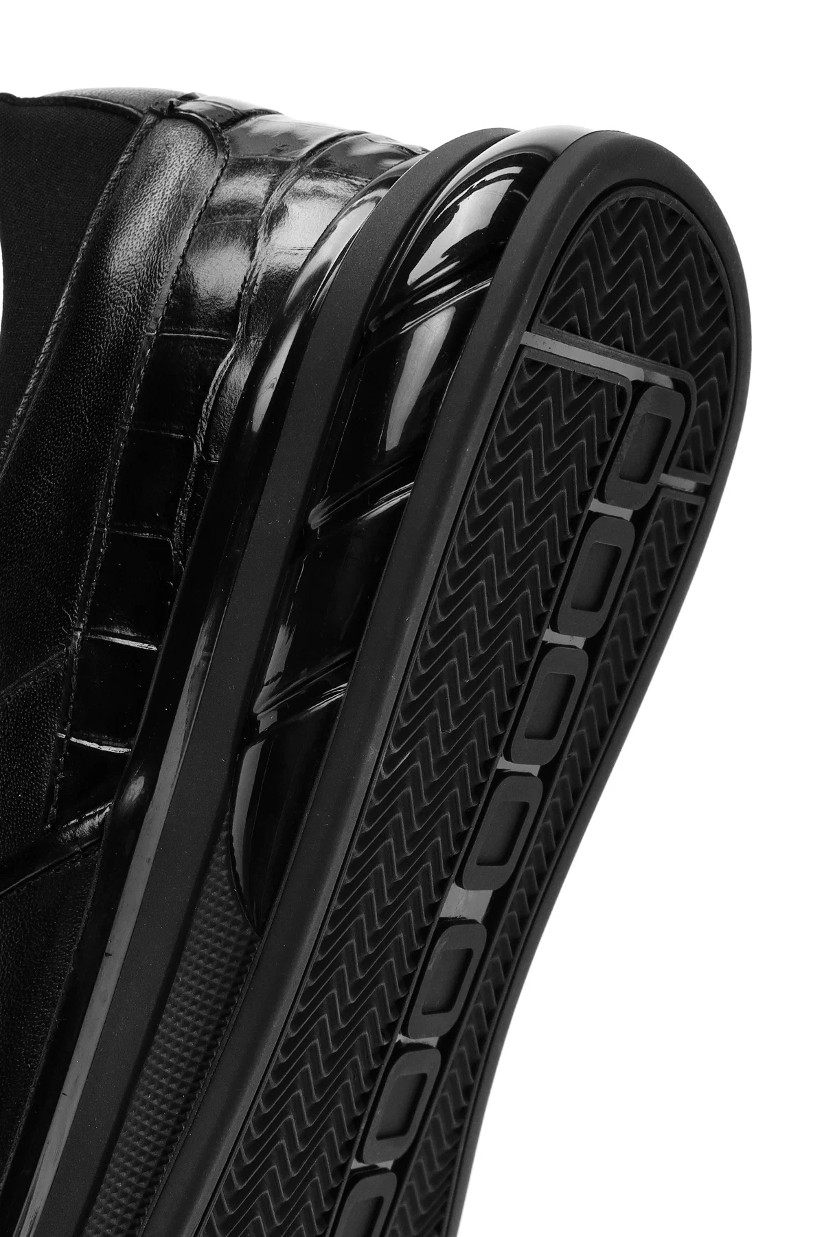 Erkek Siyah Bağcıklı Deri Casual Sneaker - Image 8