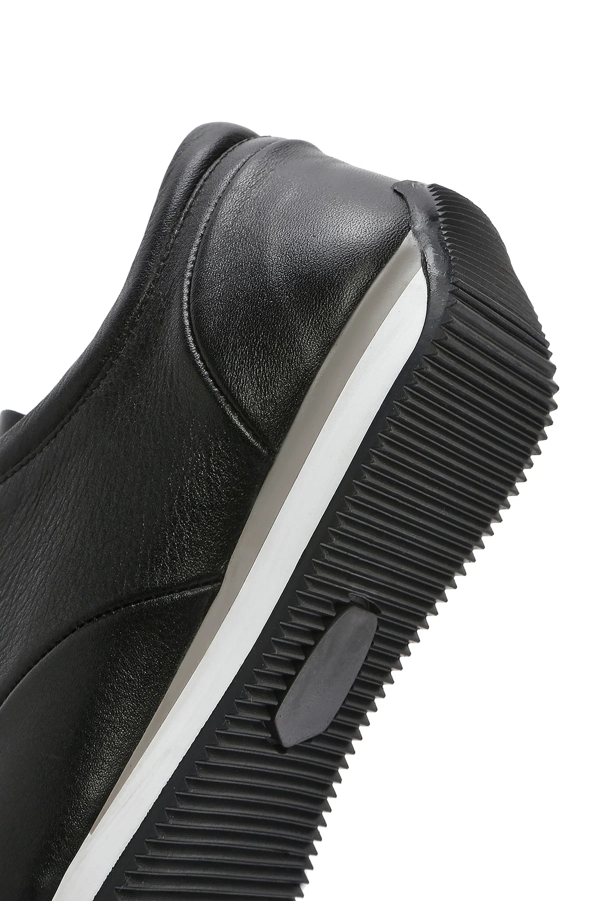Erkek Siyah Bağcıklı Deri Casual Sneaker - Image 10