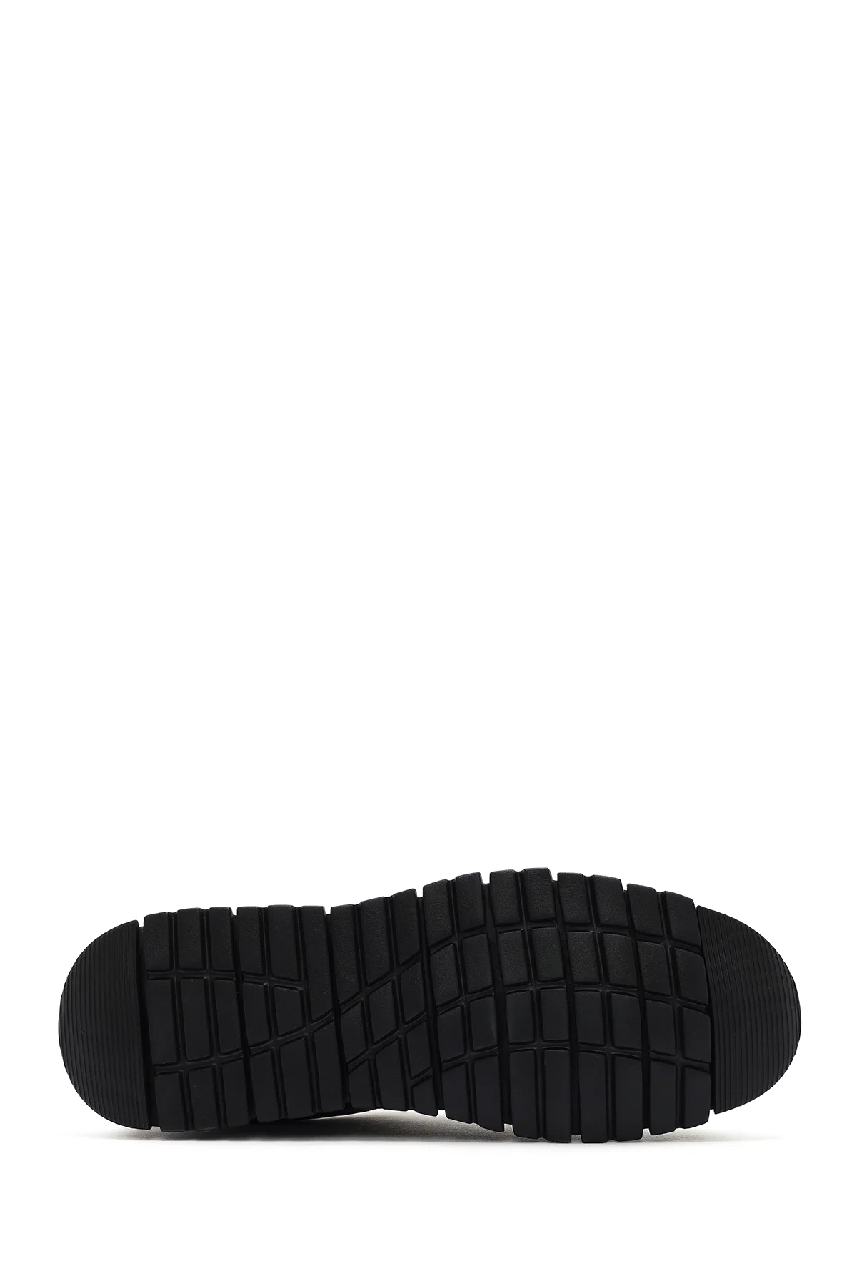 Erkek Siyah Bağcıklı Deri Casual Sneaker - Image 4