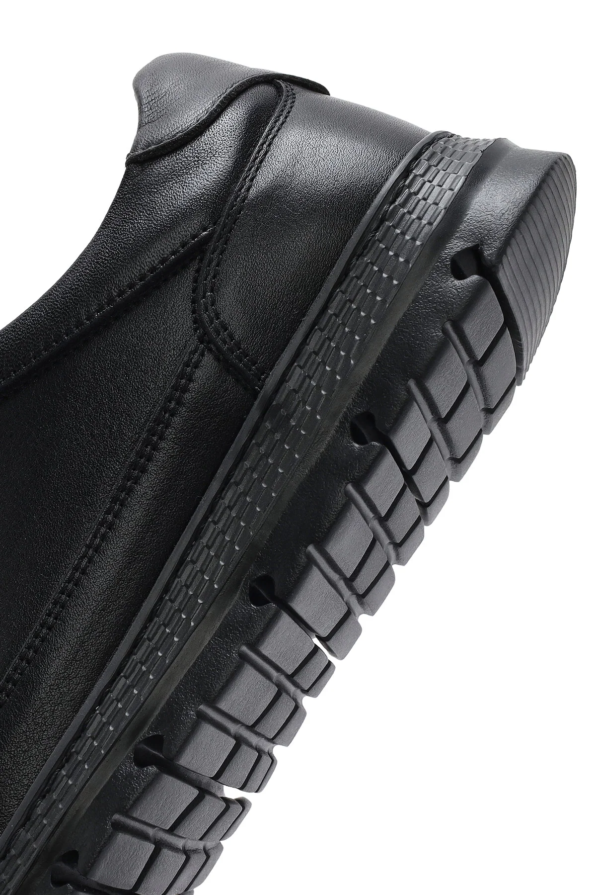 Erkek Siyah Bağcıklı Deri Casual Sneaker - Image 8