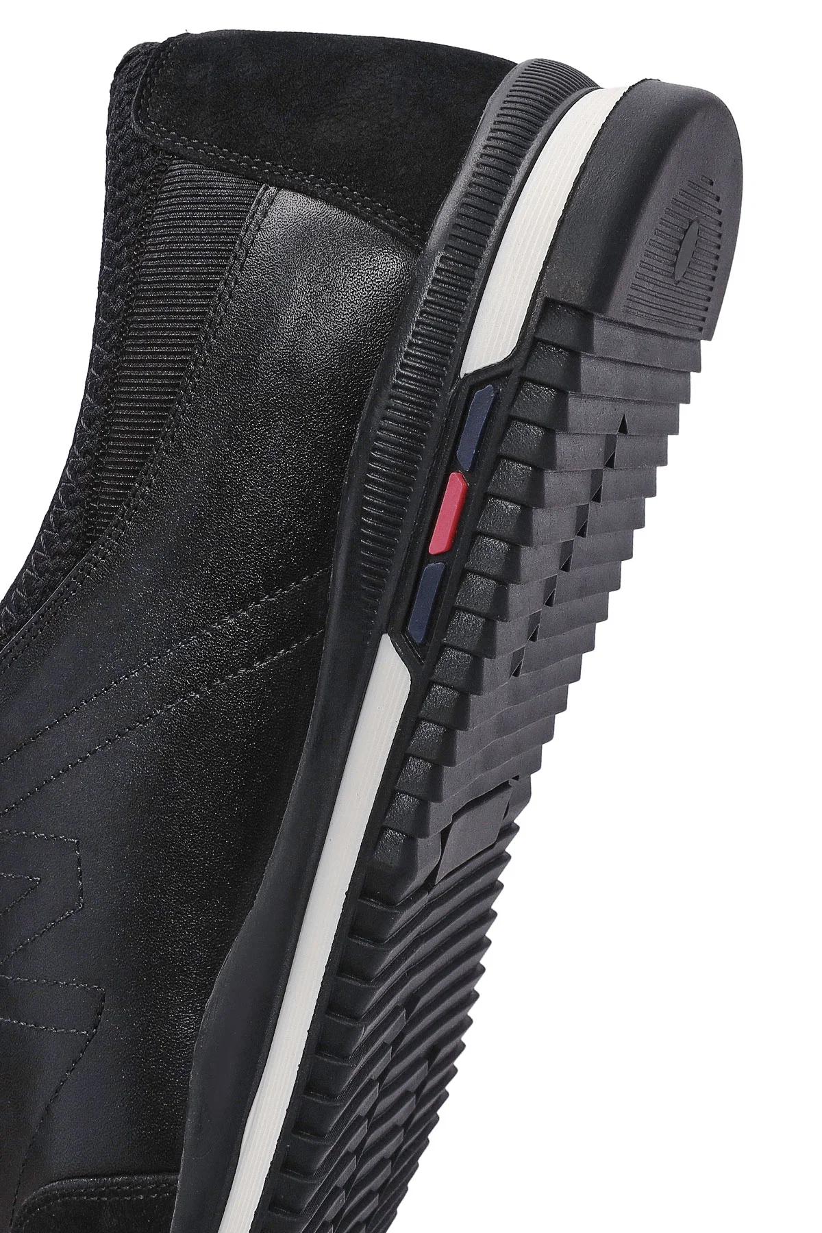 Erkek Siyah Bağcıklı Deri Casual Sneaker - Image 10