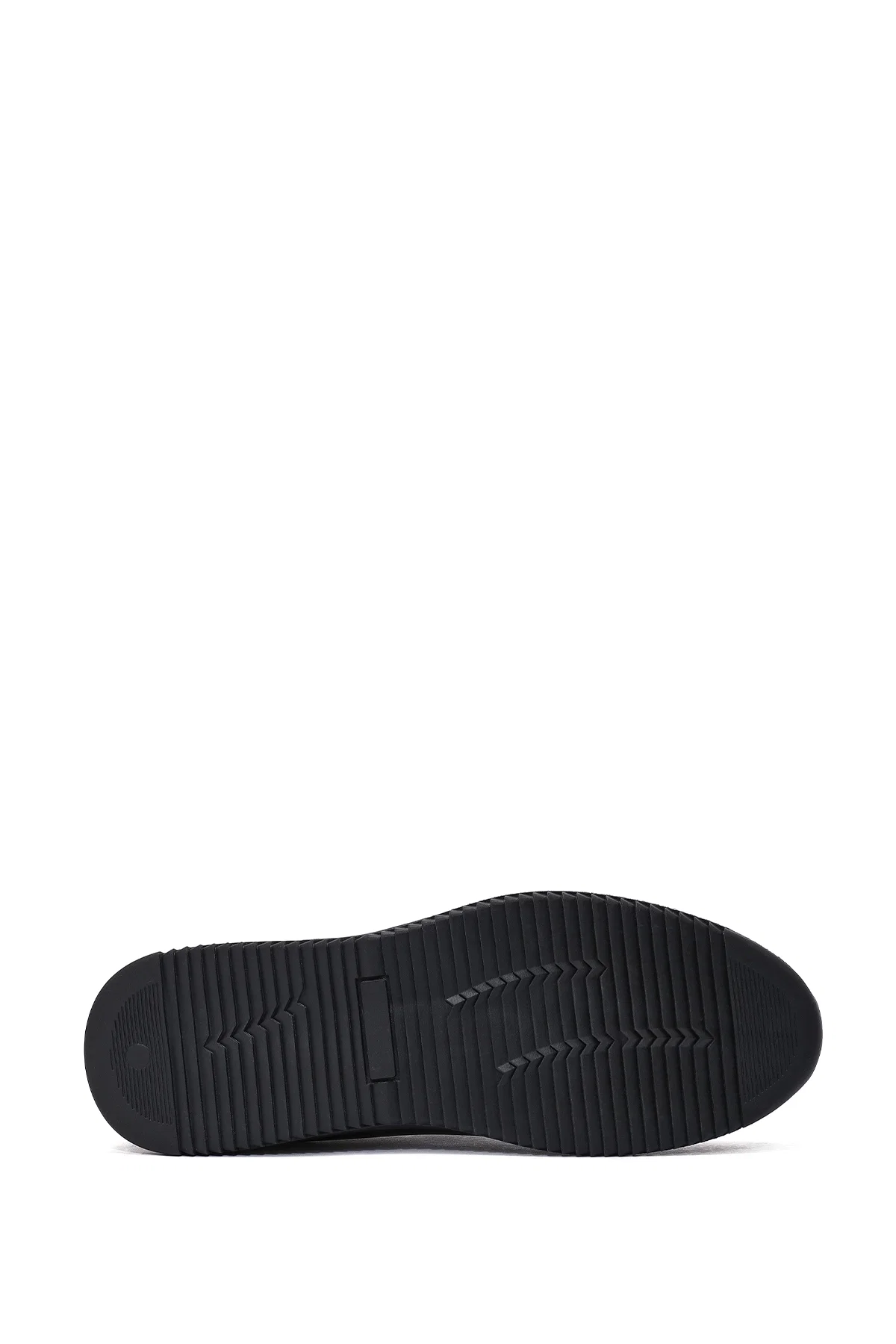Erkek Siyah Bağcıklı Deri Casual Sneaker - Image 4