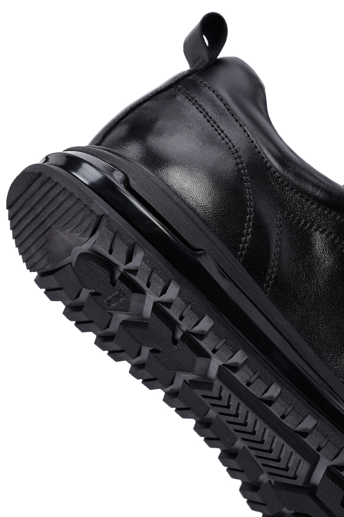 Erkek Siyah Bağcıklı Deri Casual Sneaker - Image 9