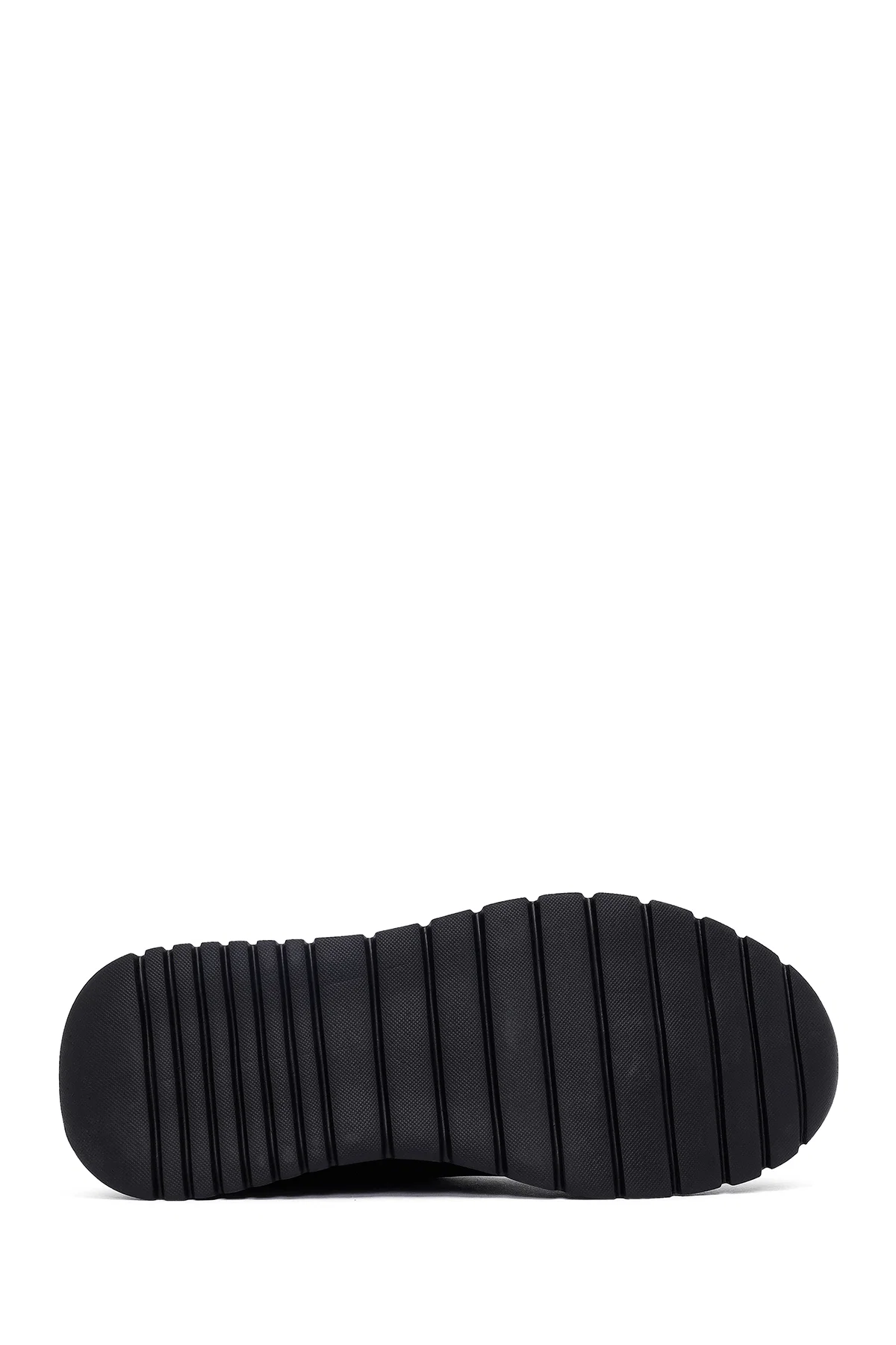 Erkek Siyah Bağcıklı Deri Casual Sneaker - Image 4