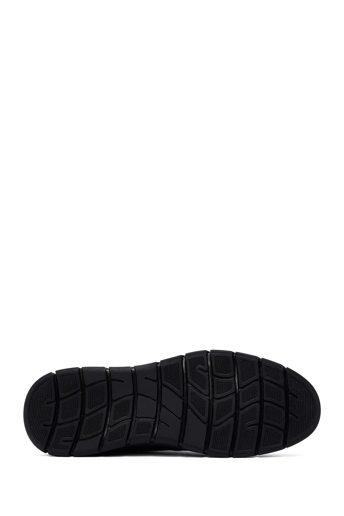 Erkek Siyah Bağcıklı Deri Casual Sneaker - Image 4