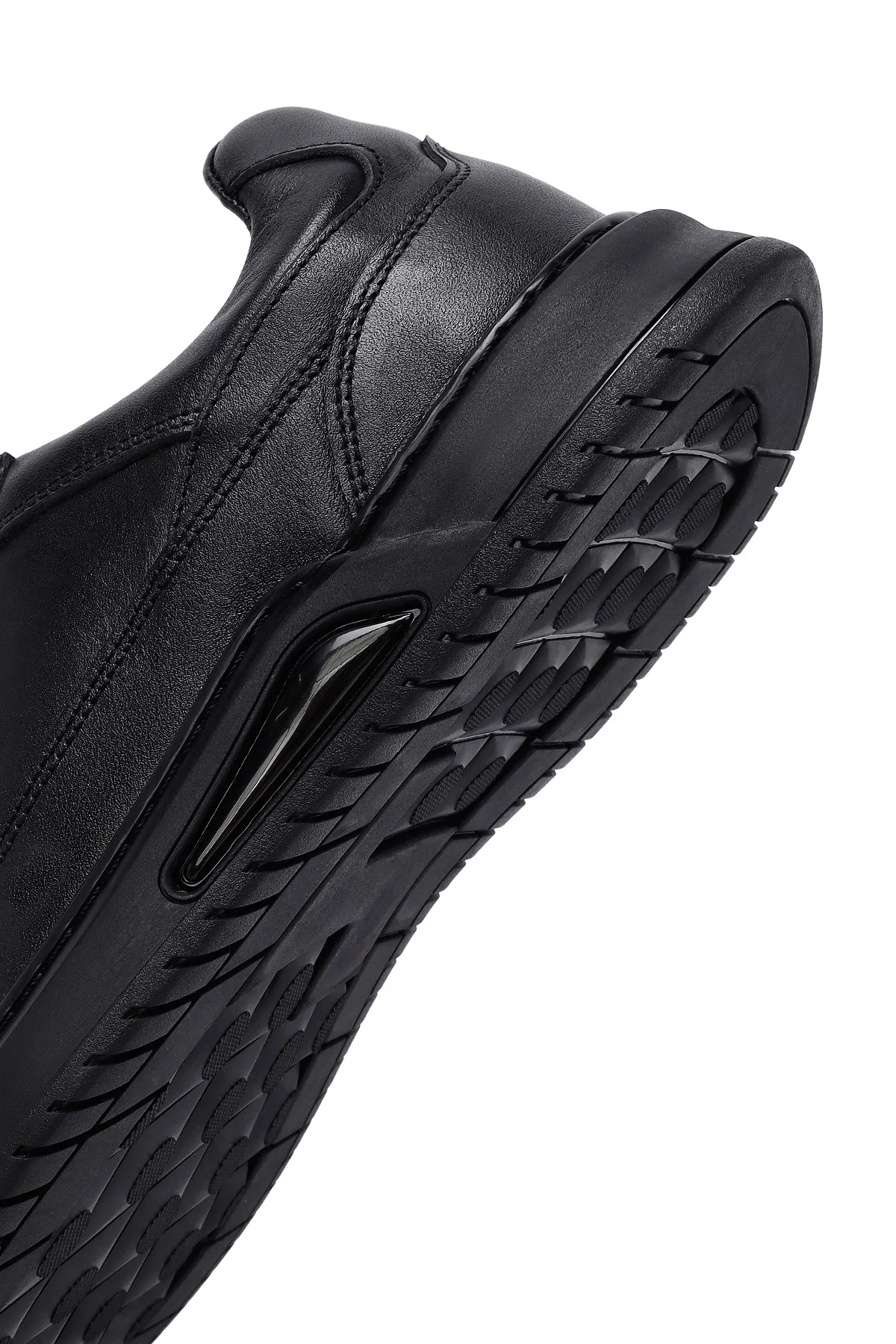 Erkek Siyah Bağcıklı Deri Casual Sneaker - Image 8